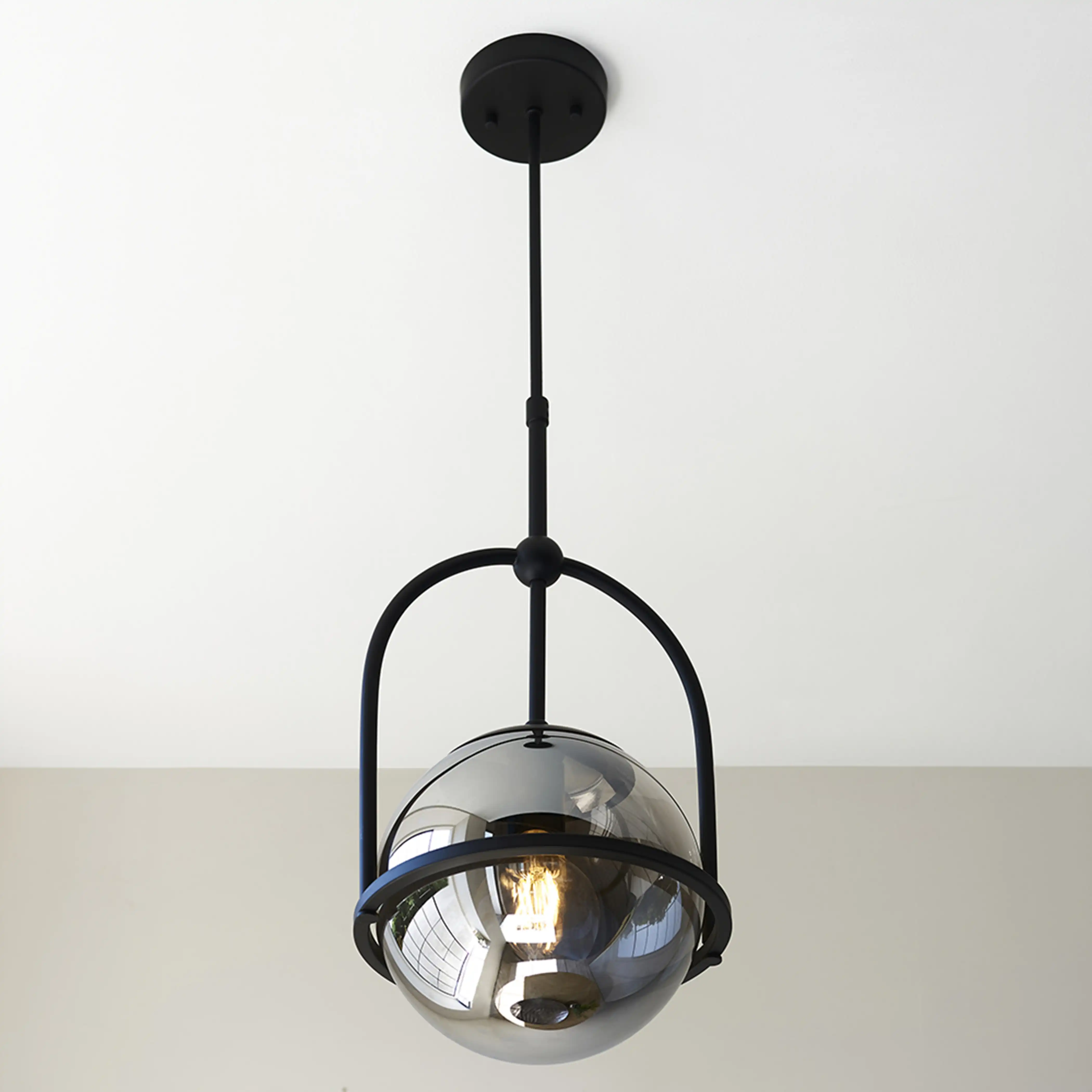 Niamh Pendant Light | Smokey Grey & Black - Image 6