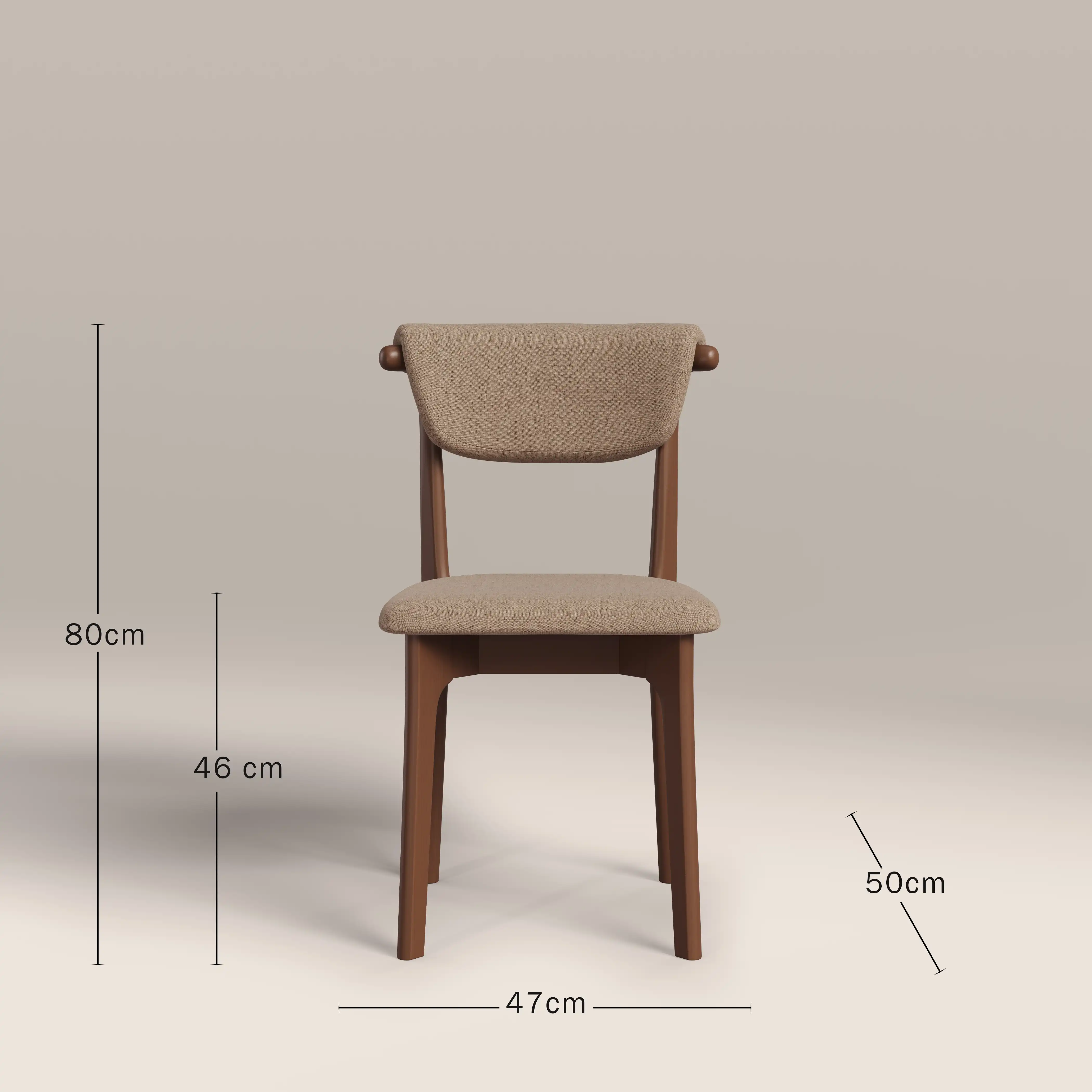 Nobu Dining Chair | Latte Sustainable Fabric & Walnut - Image 8