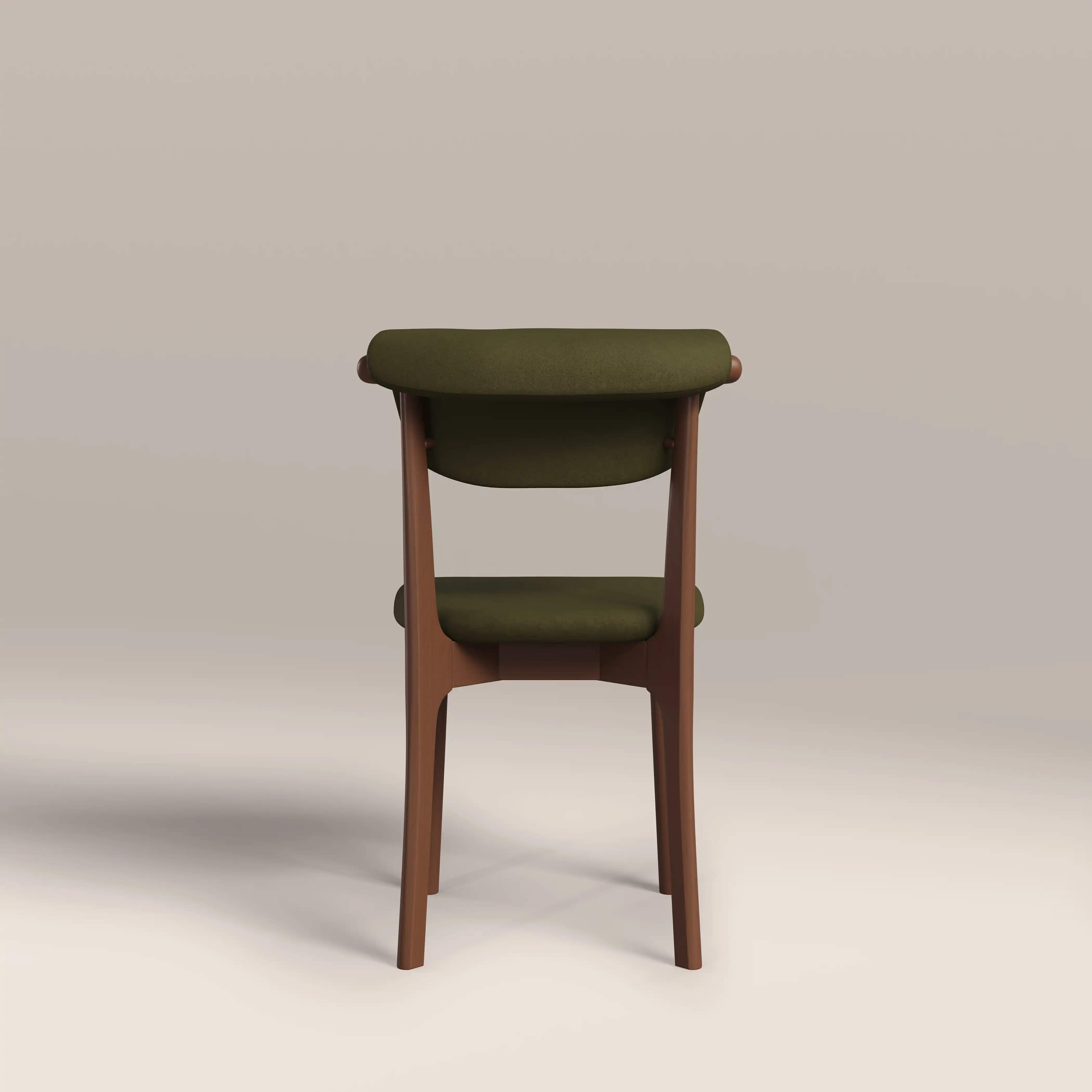 Nobu Dining Chair | Moss Green Sustainable Mohair Velvet & Walnut - Image 7