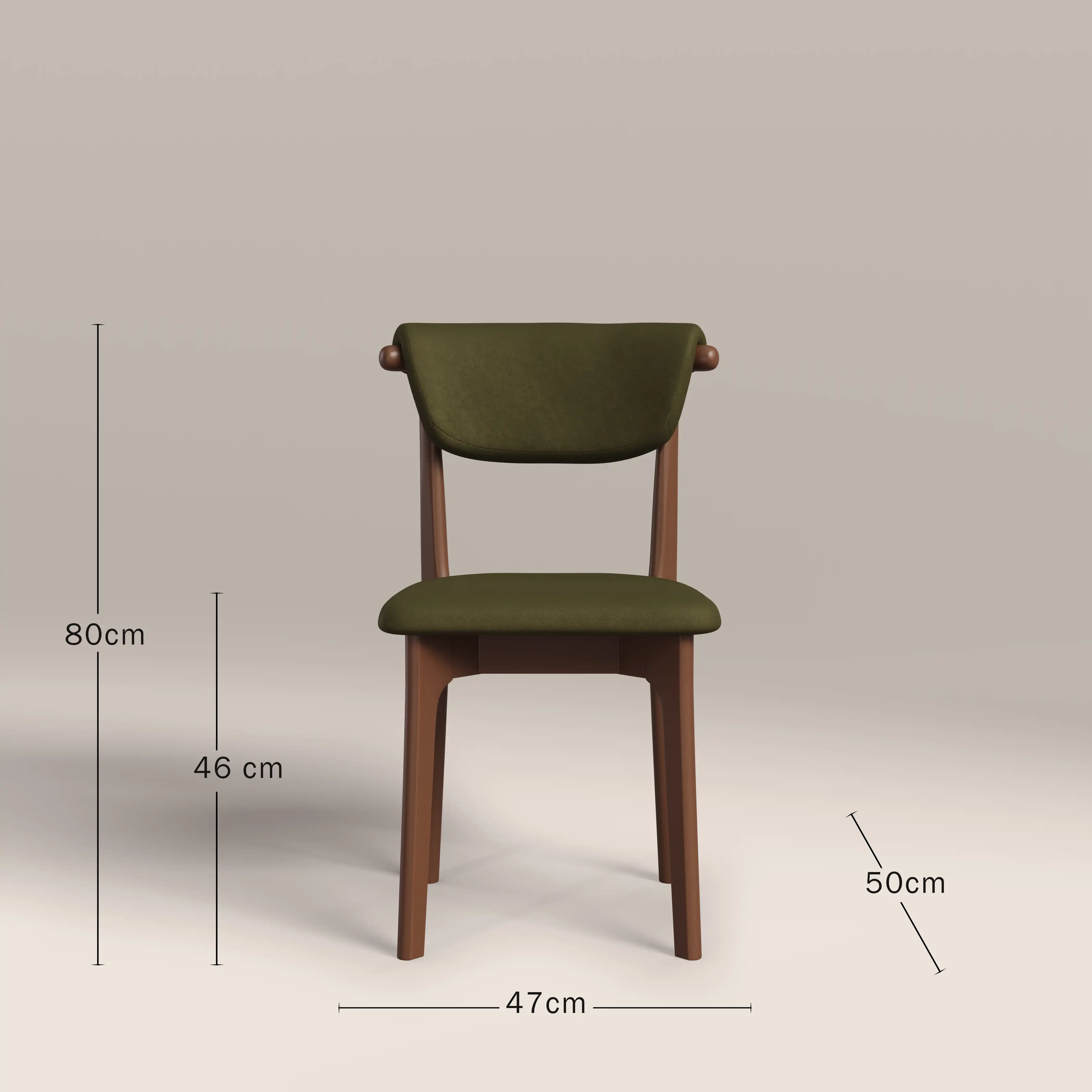 Nobu Dining Chair | Moss Green Sustainable Mohair Velvet & Walnut - Image 8