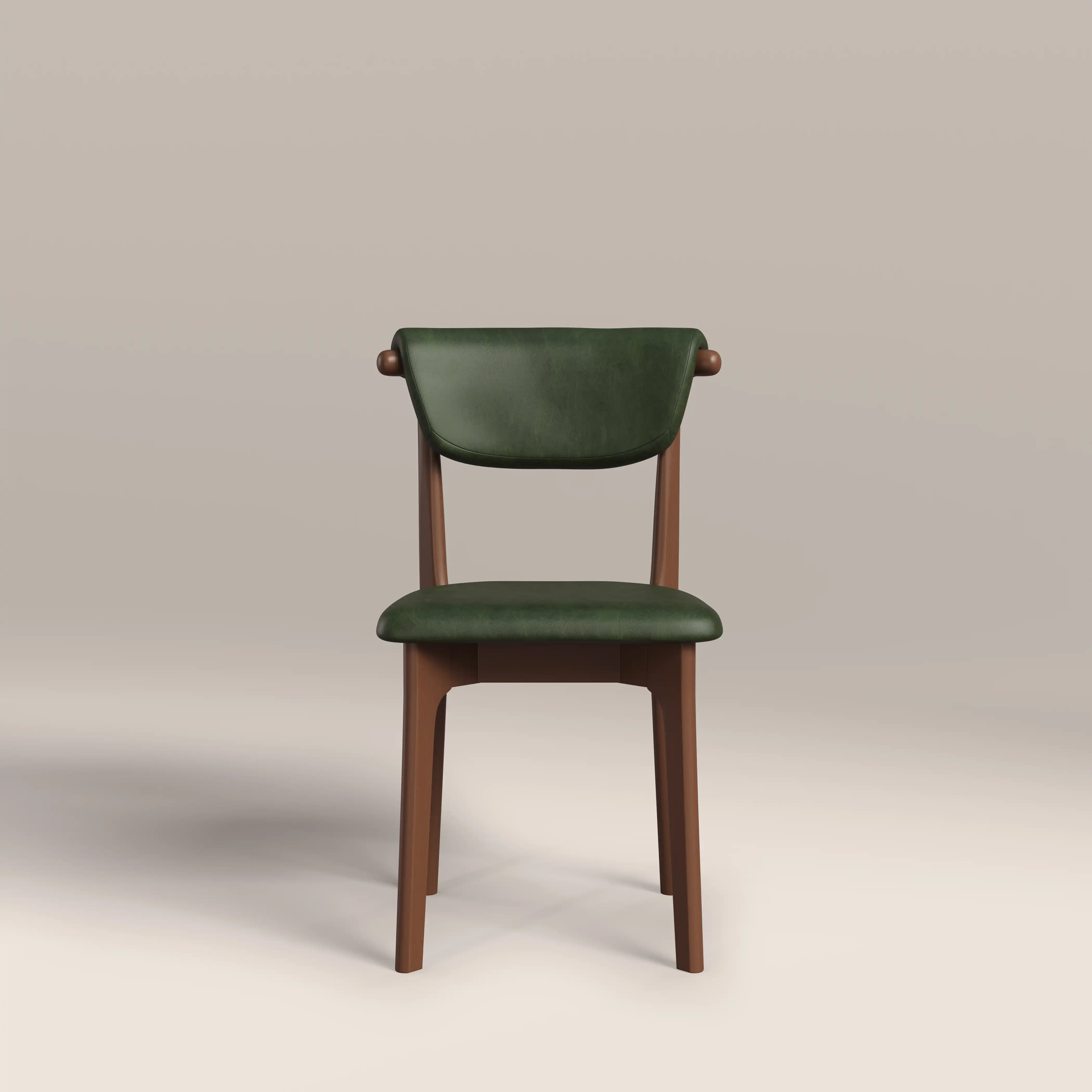 Nobu Dining Chair | Vintage Green Faux Leather & Walnut - Image 2