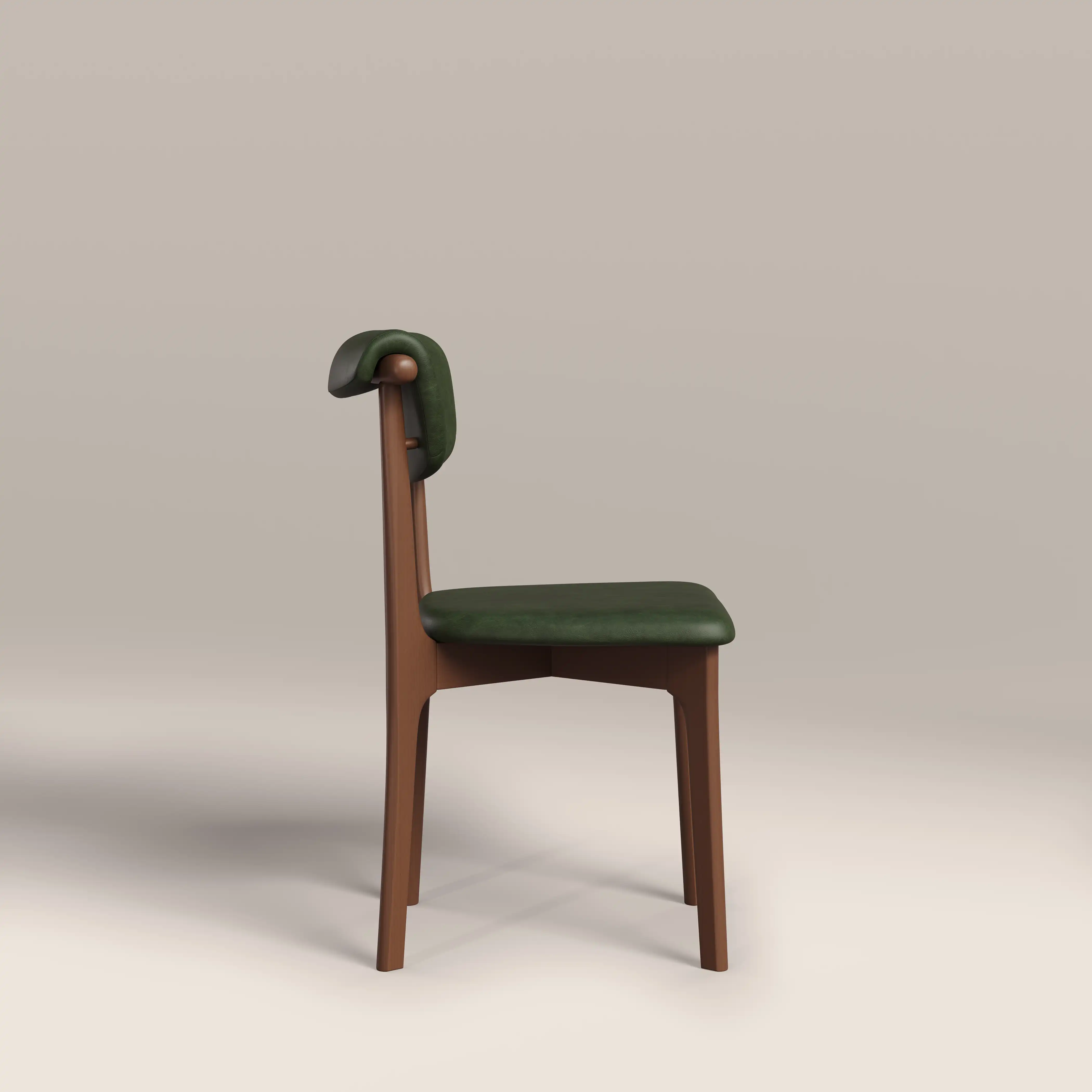 Nobu Dining Chair | Vintage Green Faux Leather & Walnut - Image 4
