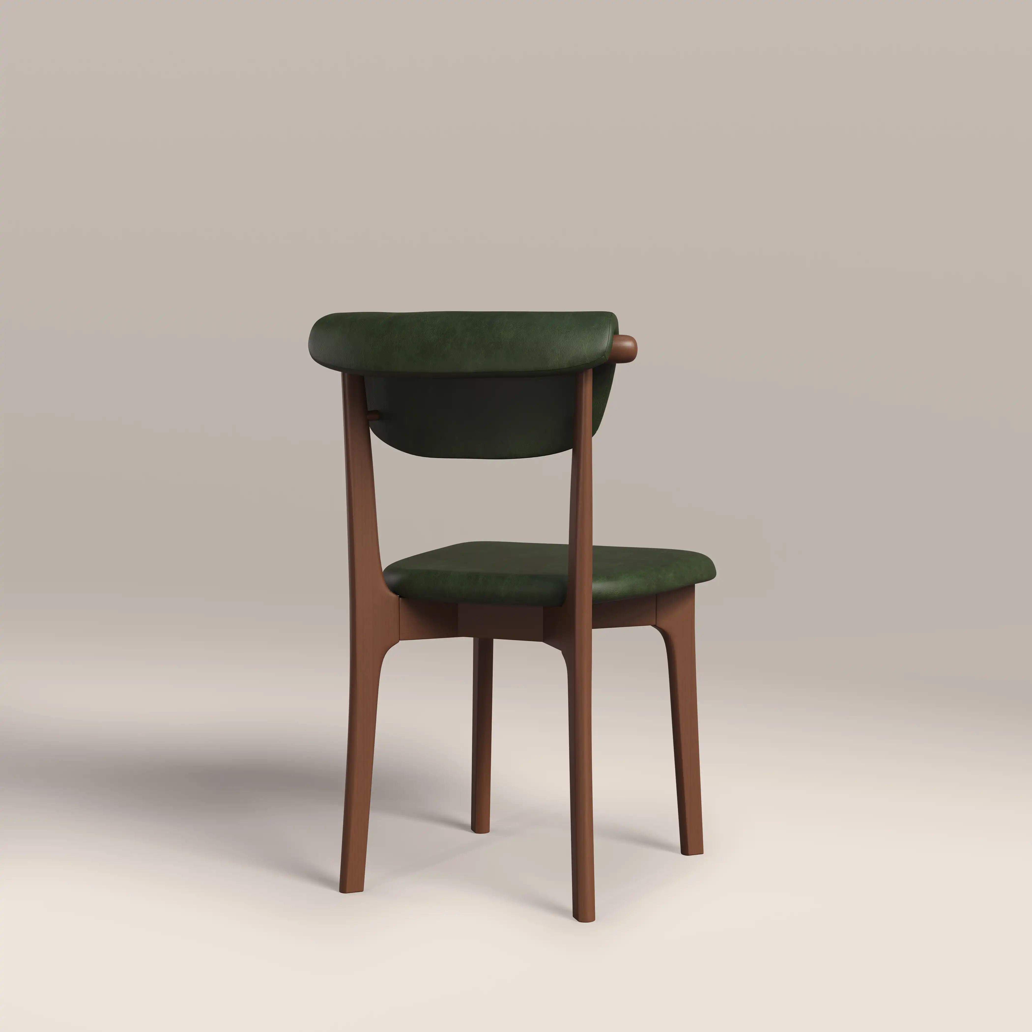 Nobu Dining Chair | Vintage Green Faux Leather & Walnut - Image 5