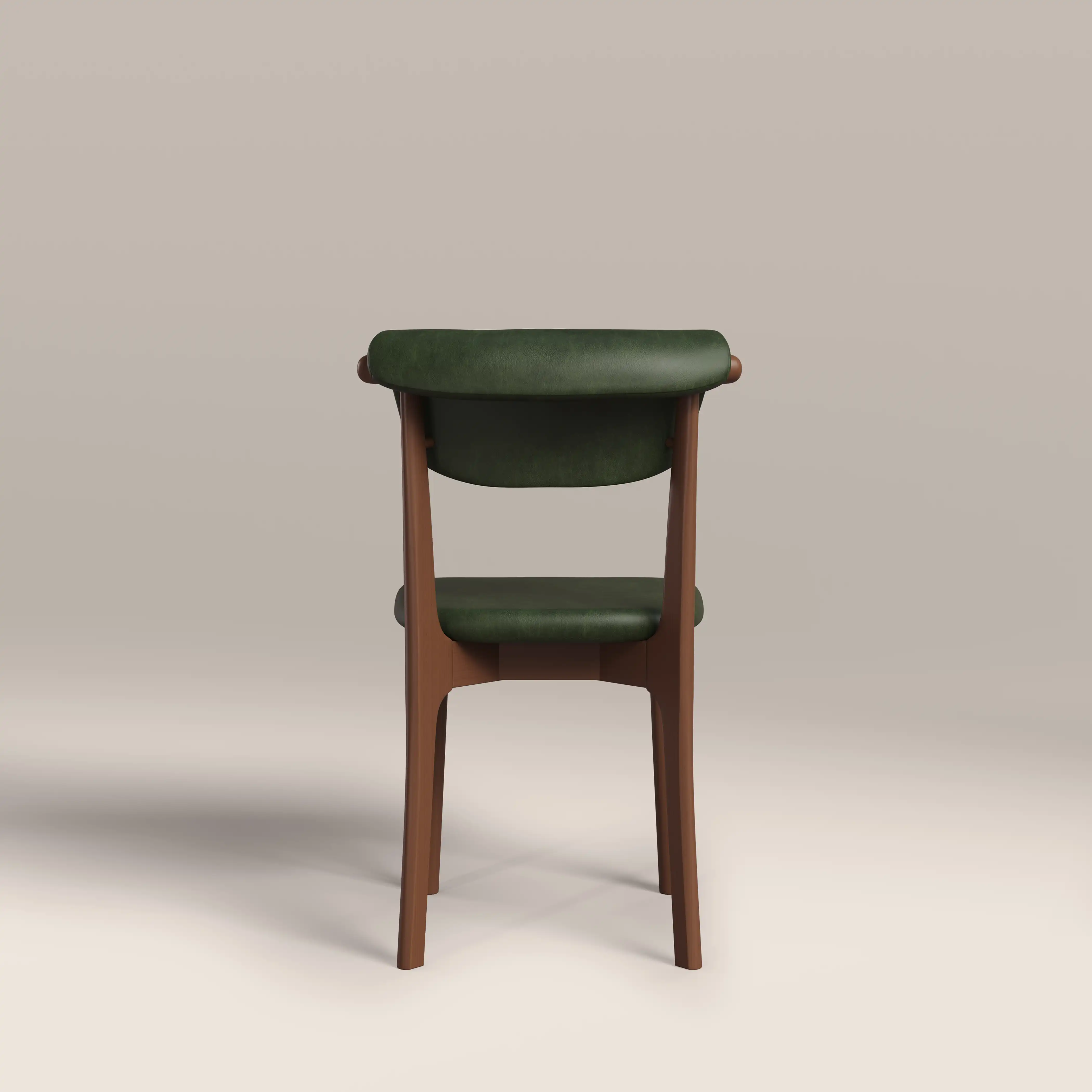 Nobu Dining Chair | Vintage Green Faux Leather & Walnut - Image 6