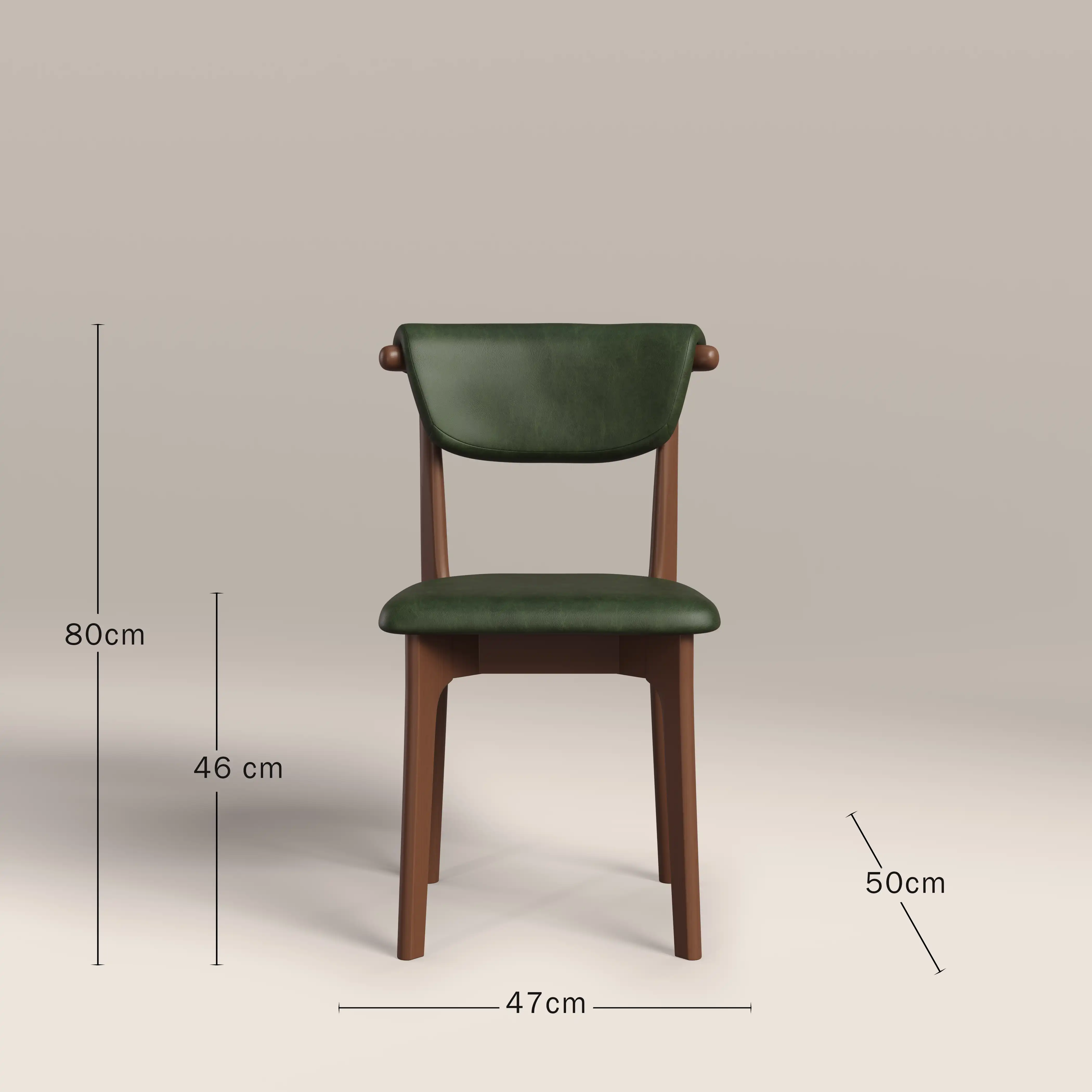 Nobu Dining Chair | Vintage Green Faux Leather & Walnut - Image 7