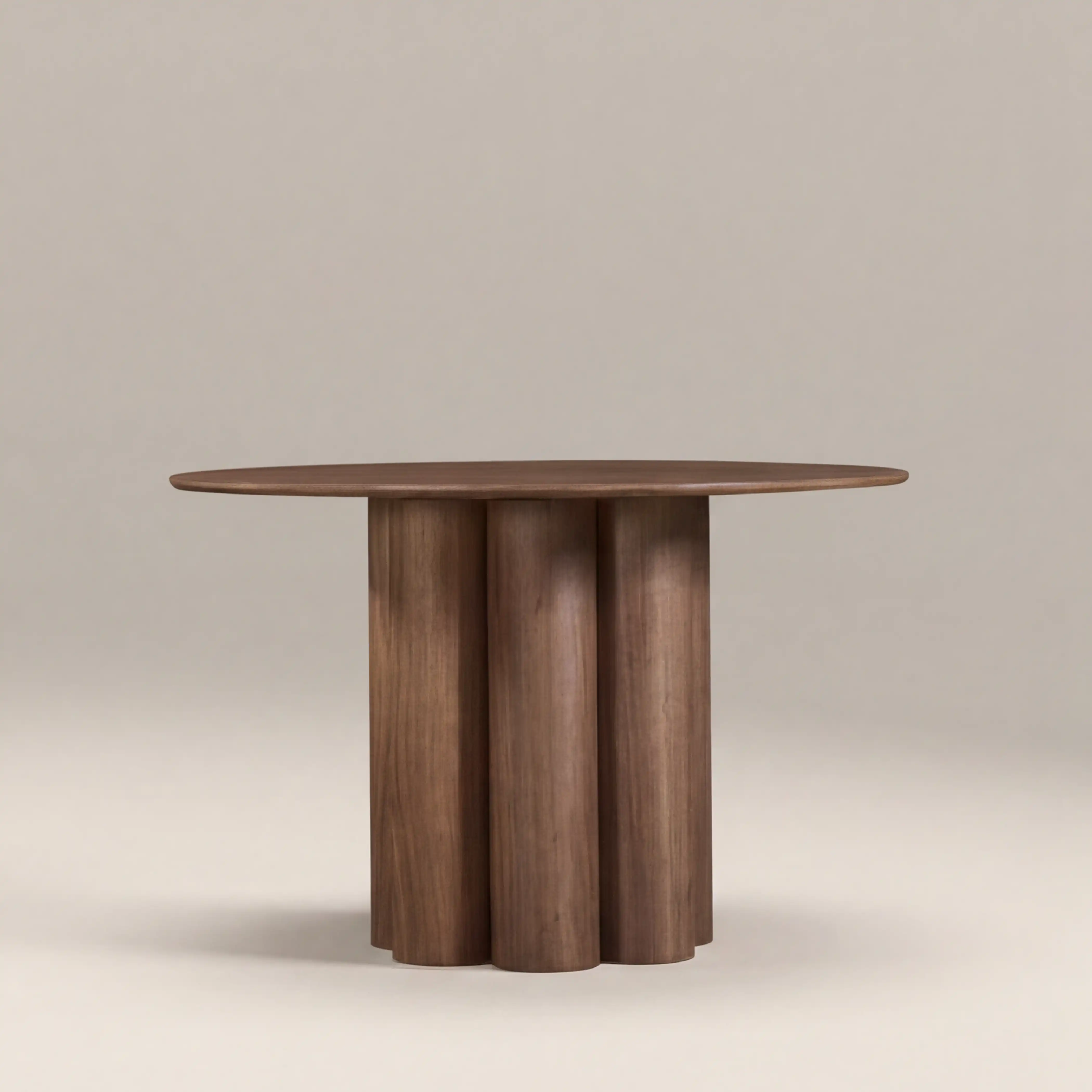 Noelle 4 Seat Round Wooden Dining Table | Walnut - Image 2