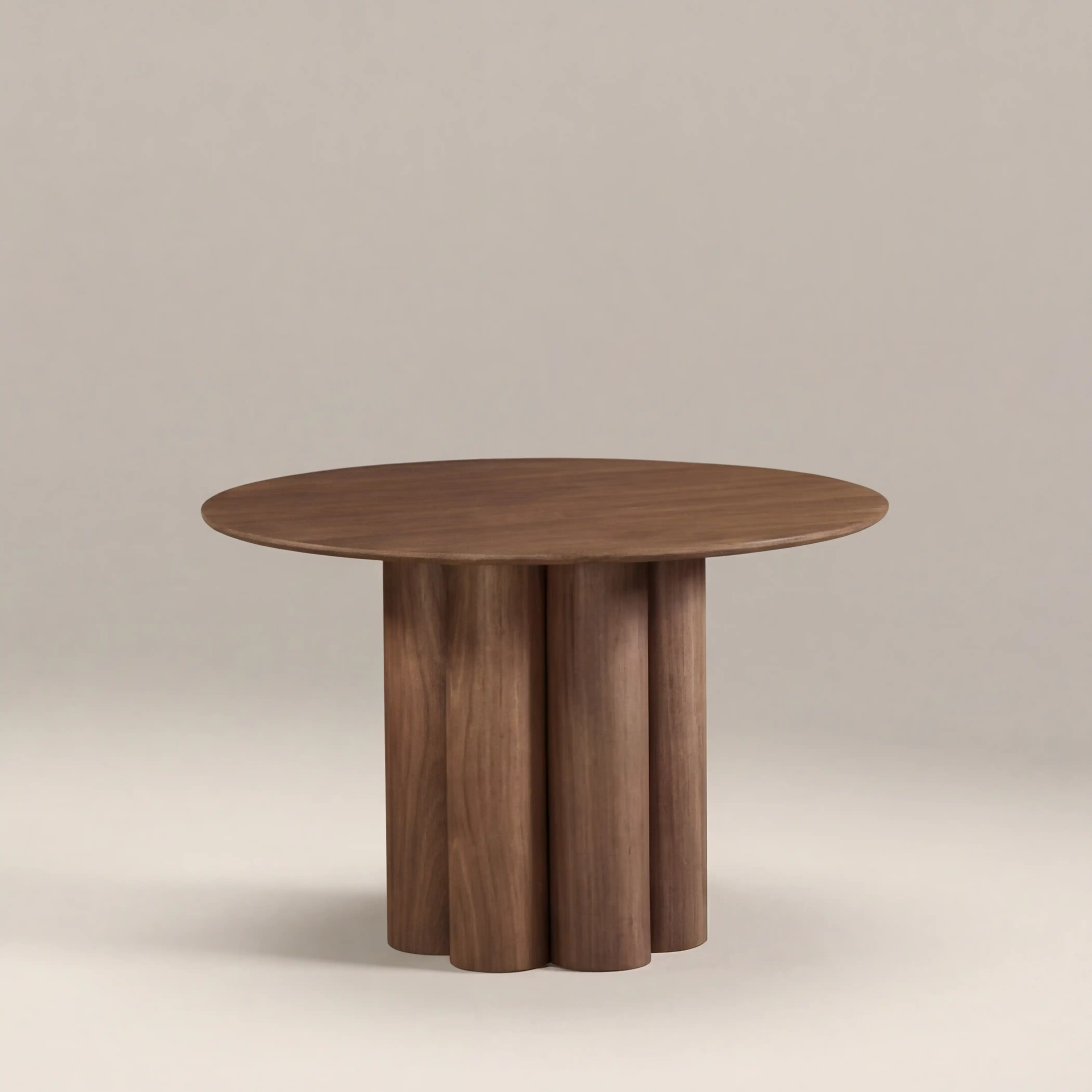 Noelle 4 Seat Round Wooden Dining Table | Walnut - Image 3