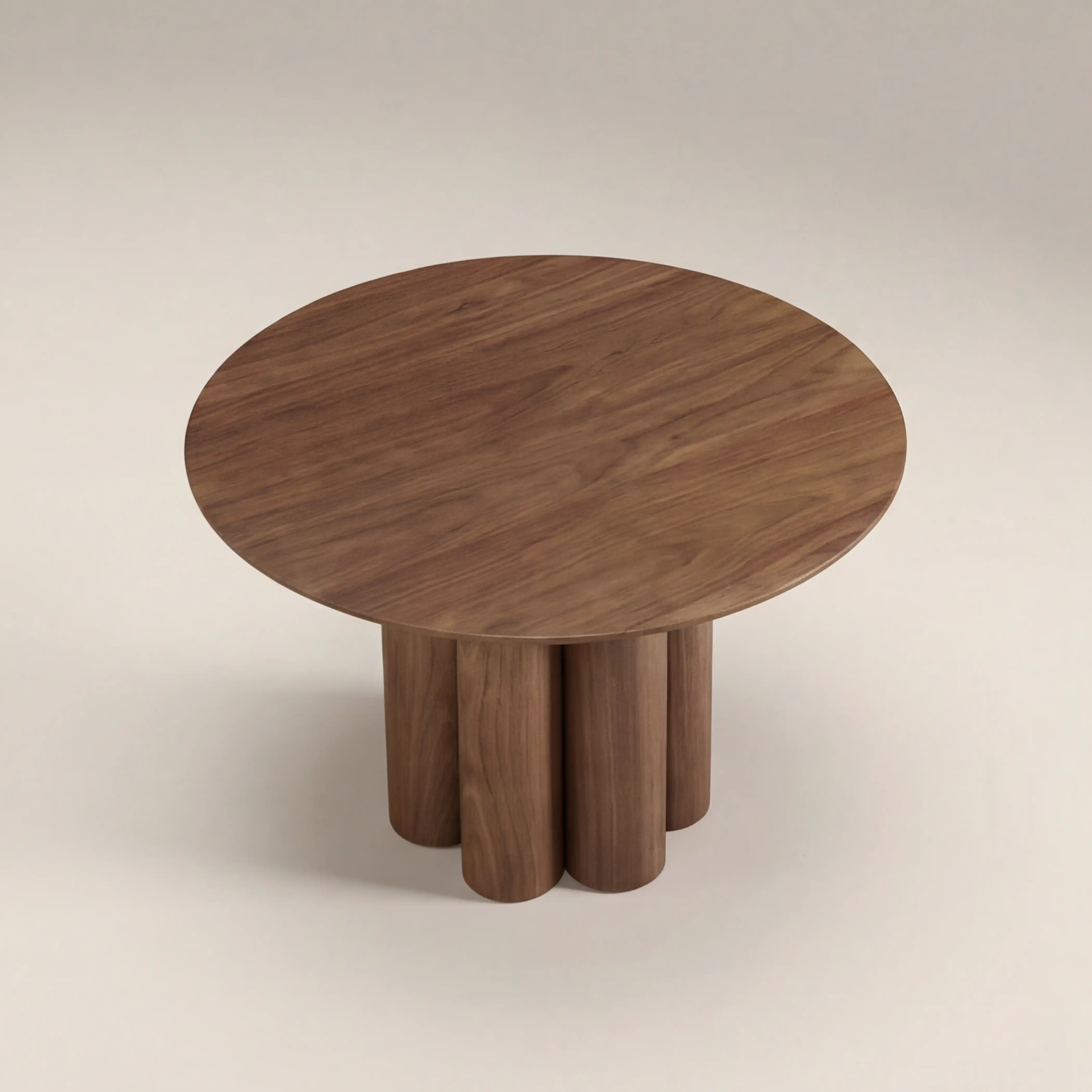 Noelle 4 Seat Round Wooden Dining Table | Walnut - Image 4