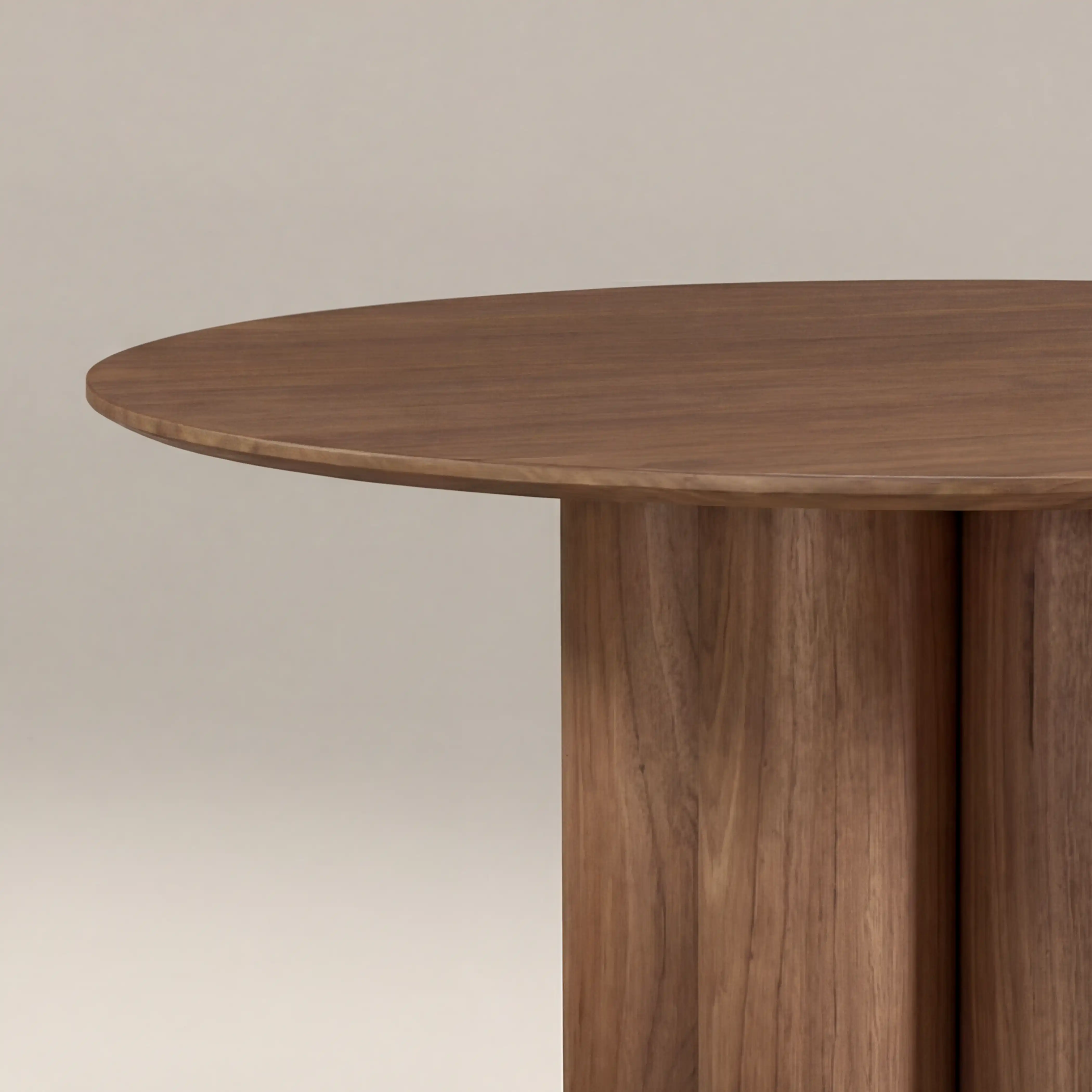 Noelle 4 Seat Round Wooden Dining Table | Walnut - Image 5