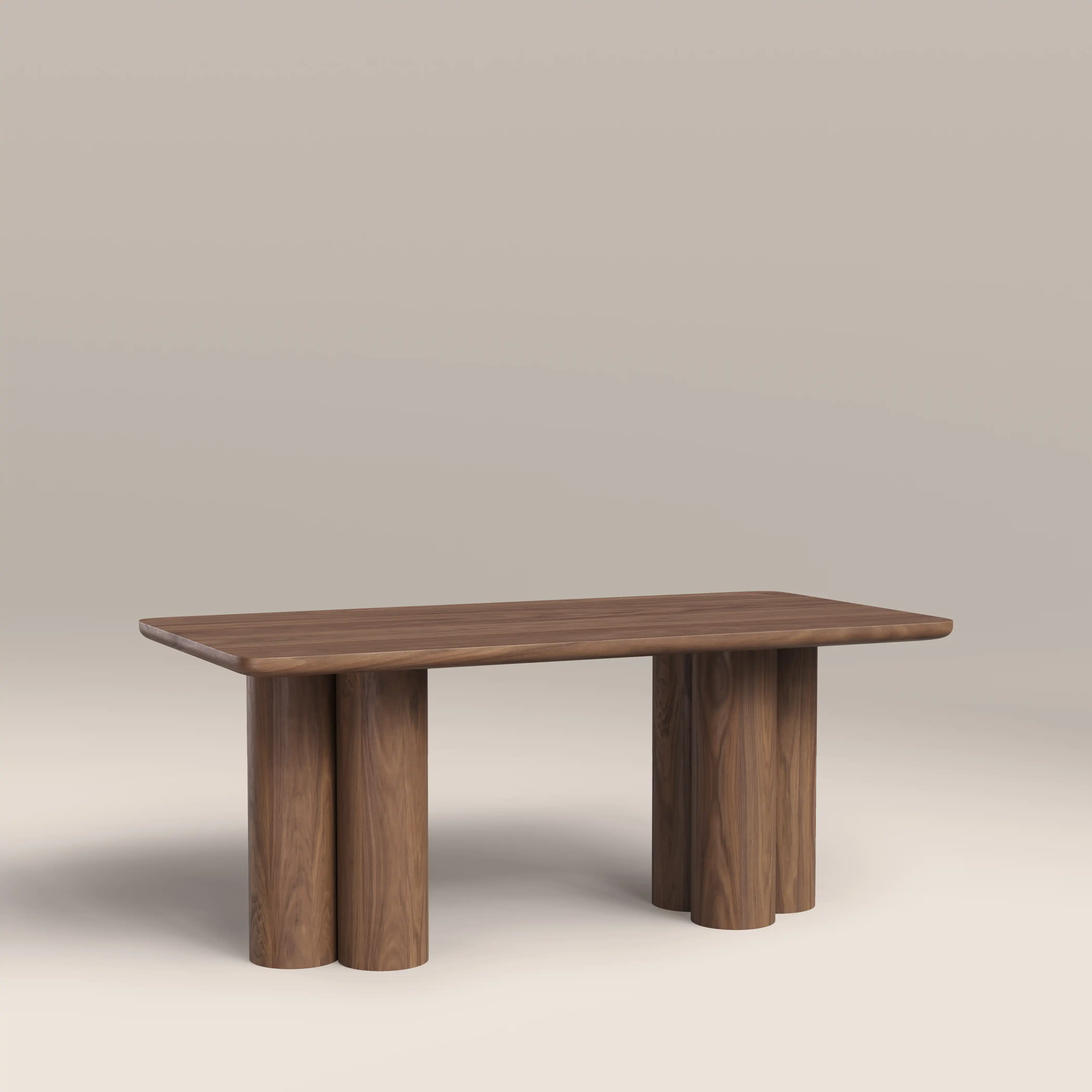 Noelle 6 Seat Rectangle Wooden Dining Table | Walnut - Image 3
