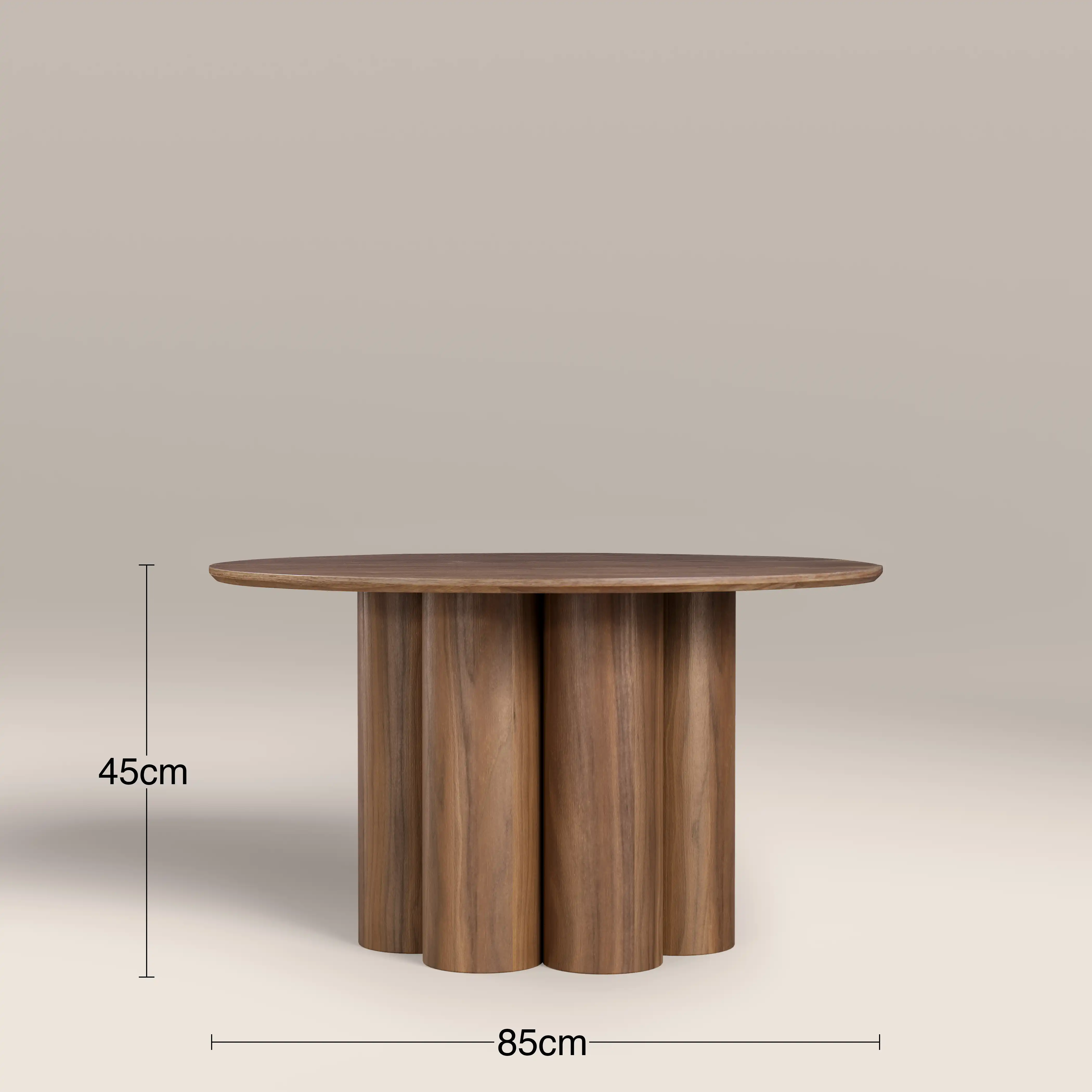 Noelle Round Wooden Coffee Table | Walnut - Image 4
