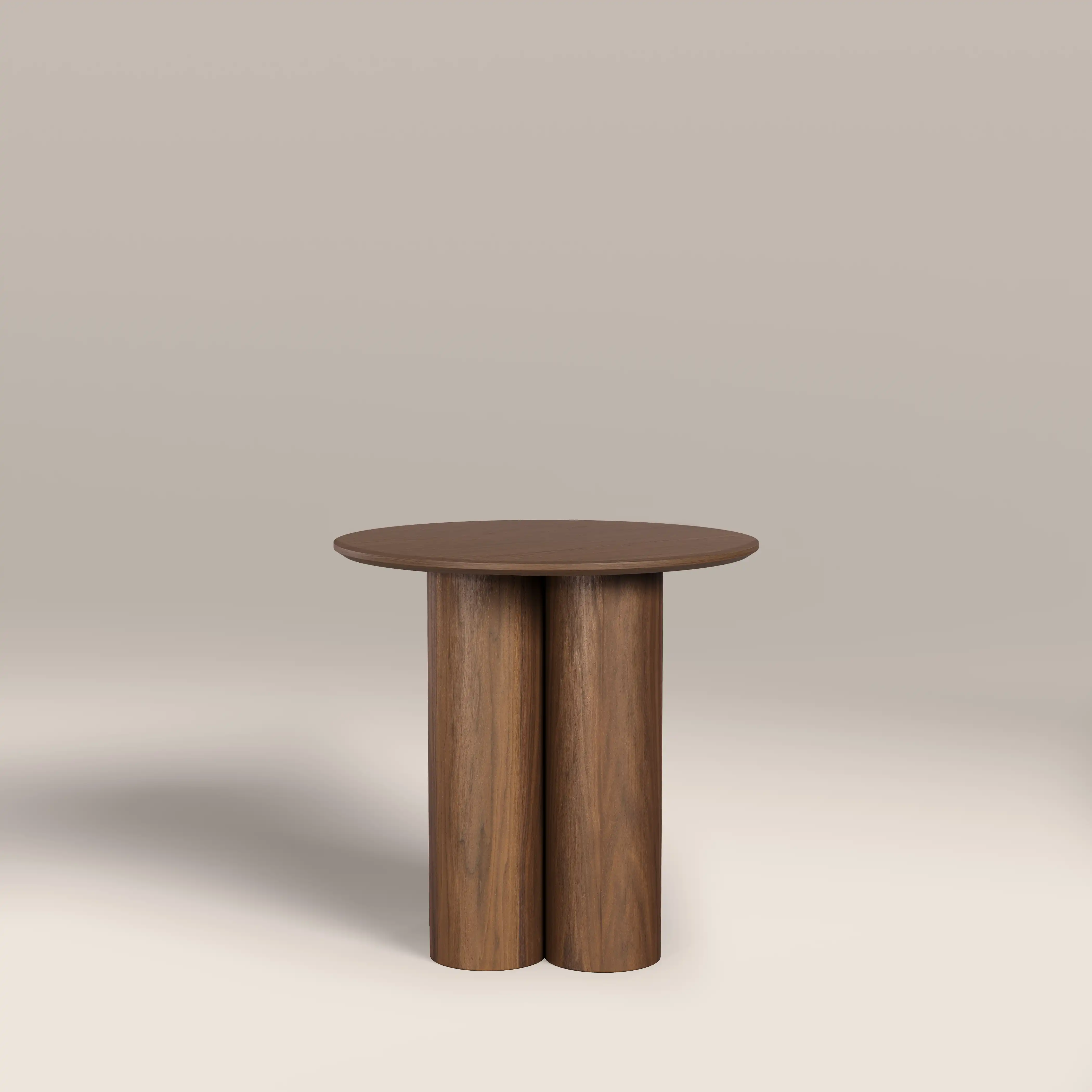 Noelle Round Wooden Side Table | Walnut - Image 2