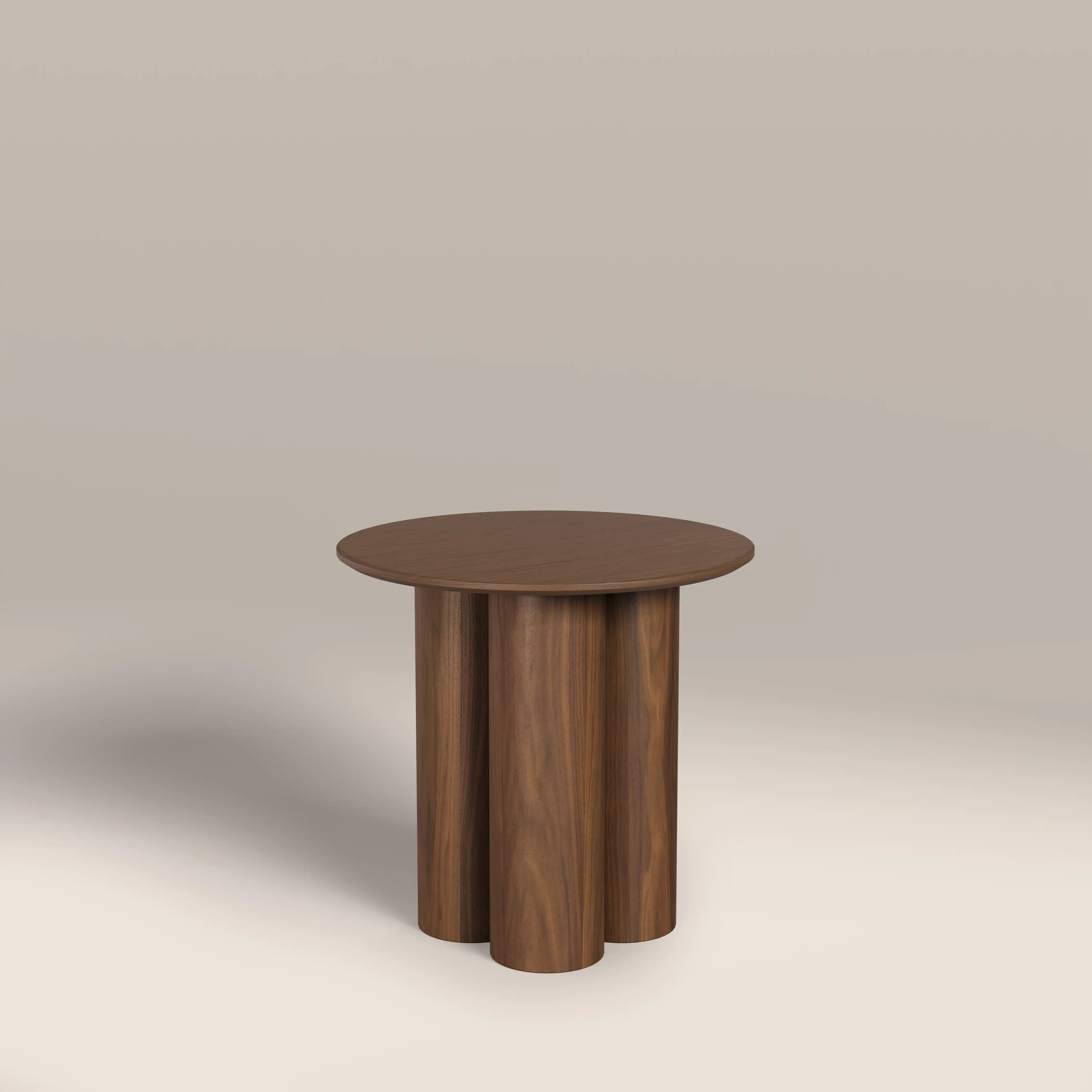 Noelle Round Wooden Side Table | Walnut - Image 3