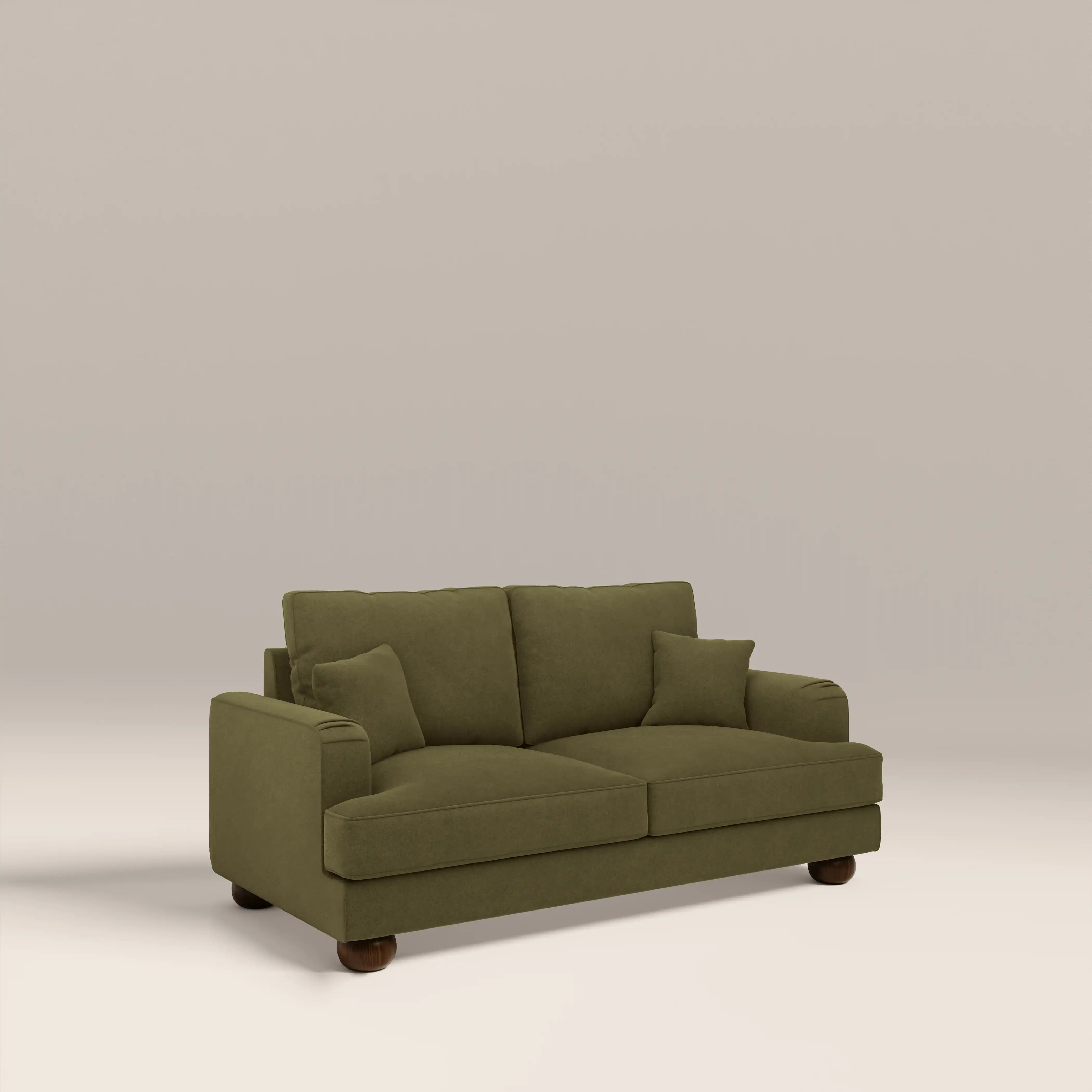 Nola 2 Seater Sofa | Moss Green Sustainable Mohair Velvet - Image 2