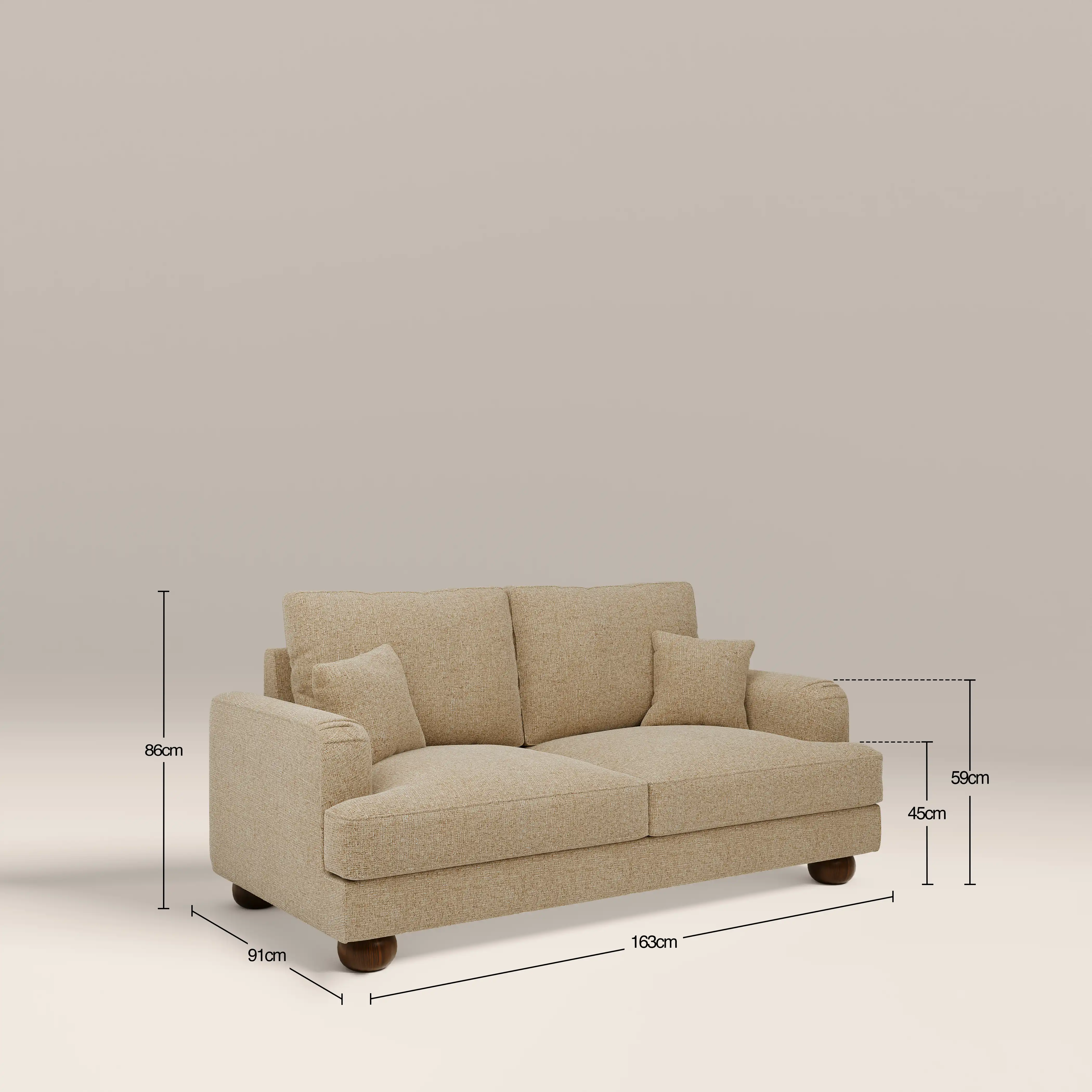 Nola 2 Seater Sofa | Speckled Latte Boucle - Image 7
