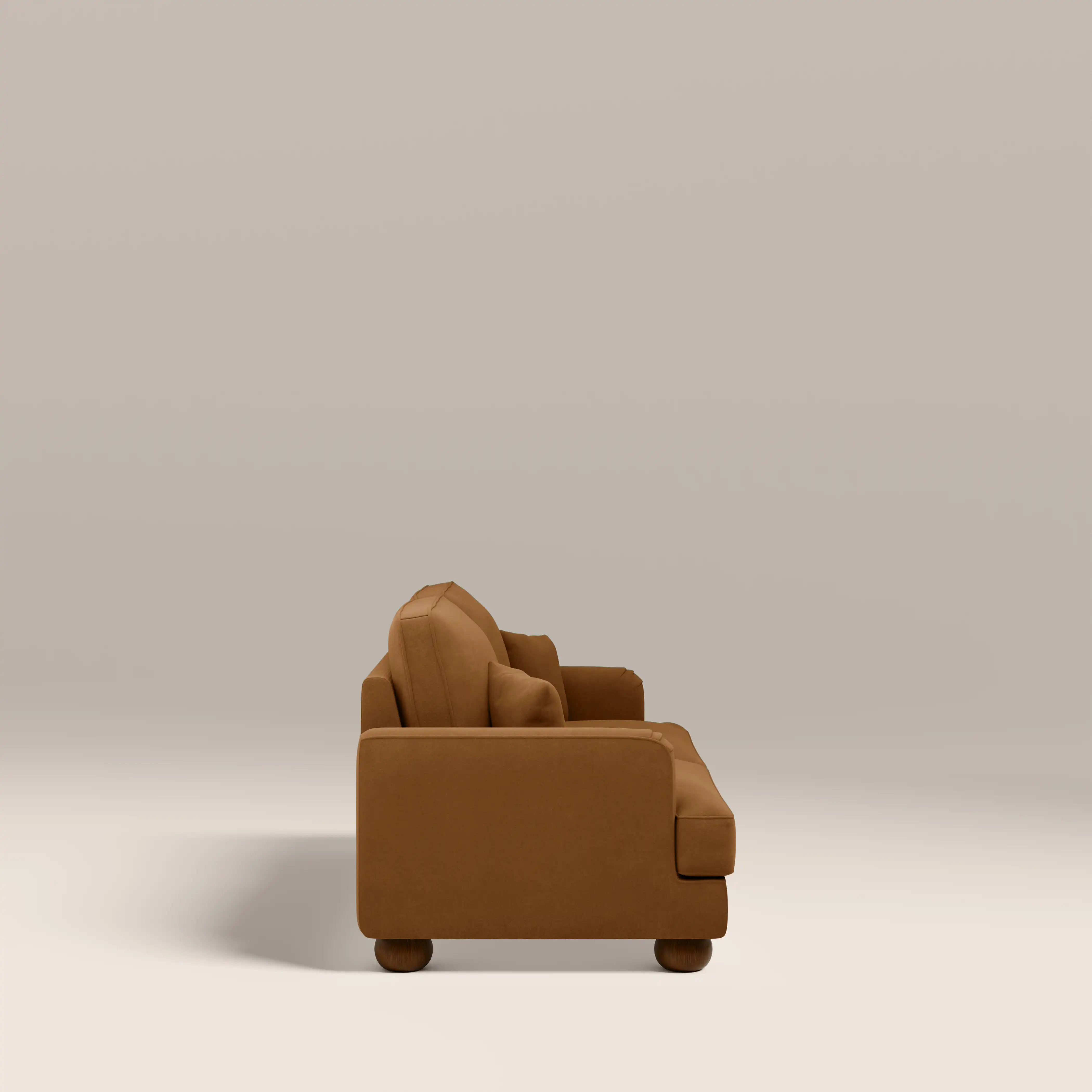 Nola 3 Seater Sofa | Caramel Brown Sustainable Mohair Velvet - Image 4