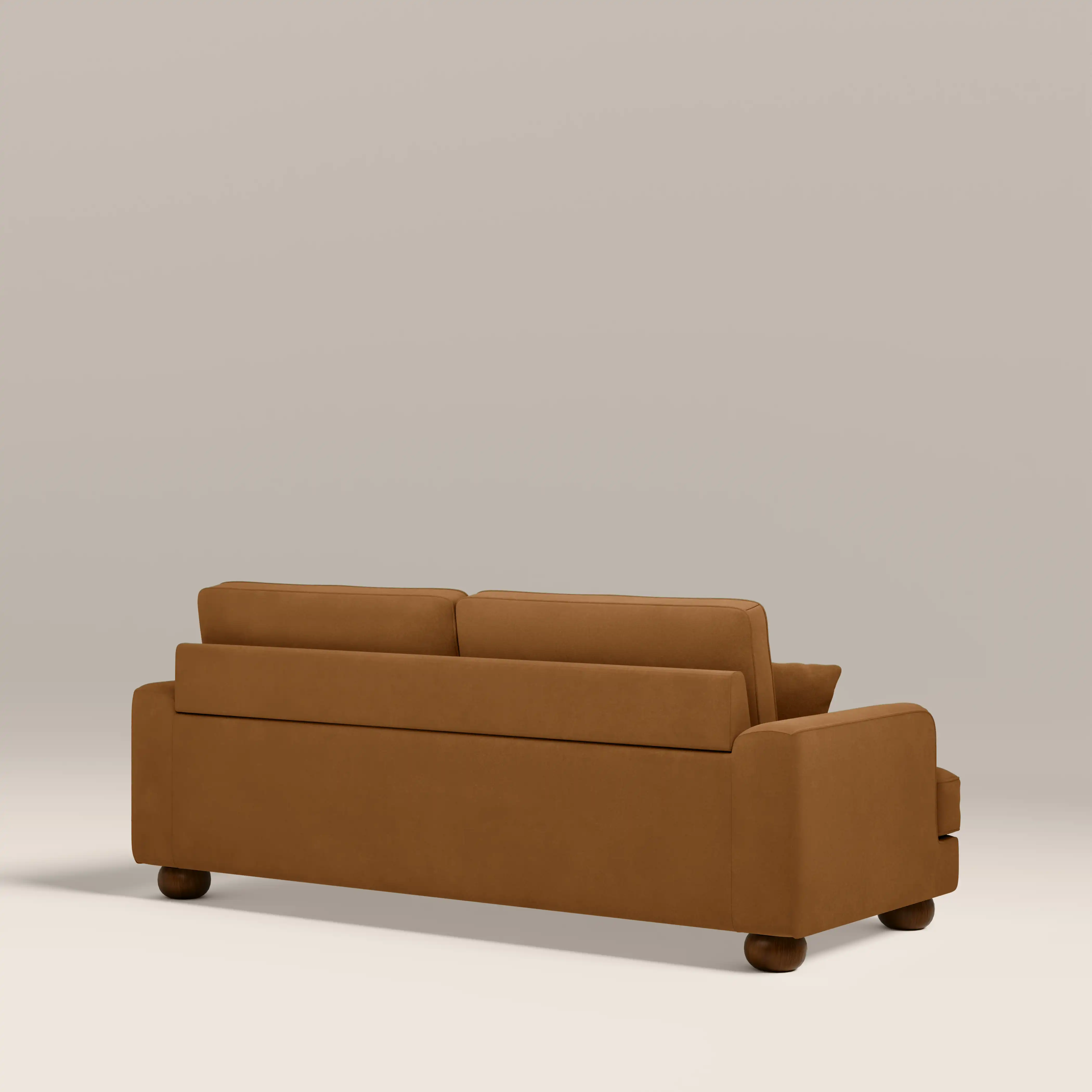 Nola 3 Seater Sofa | Caramel Brown Sustainable Mohair Velvet - Image 5
