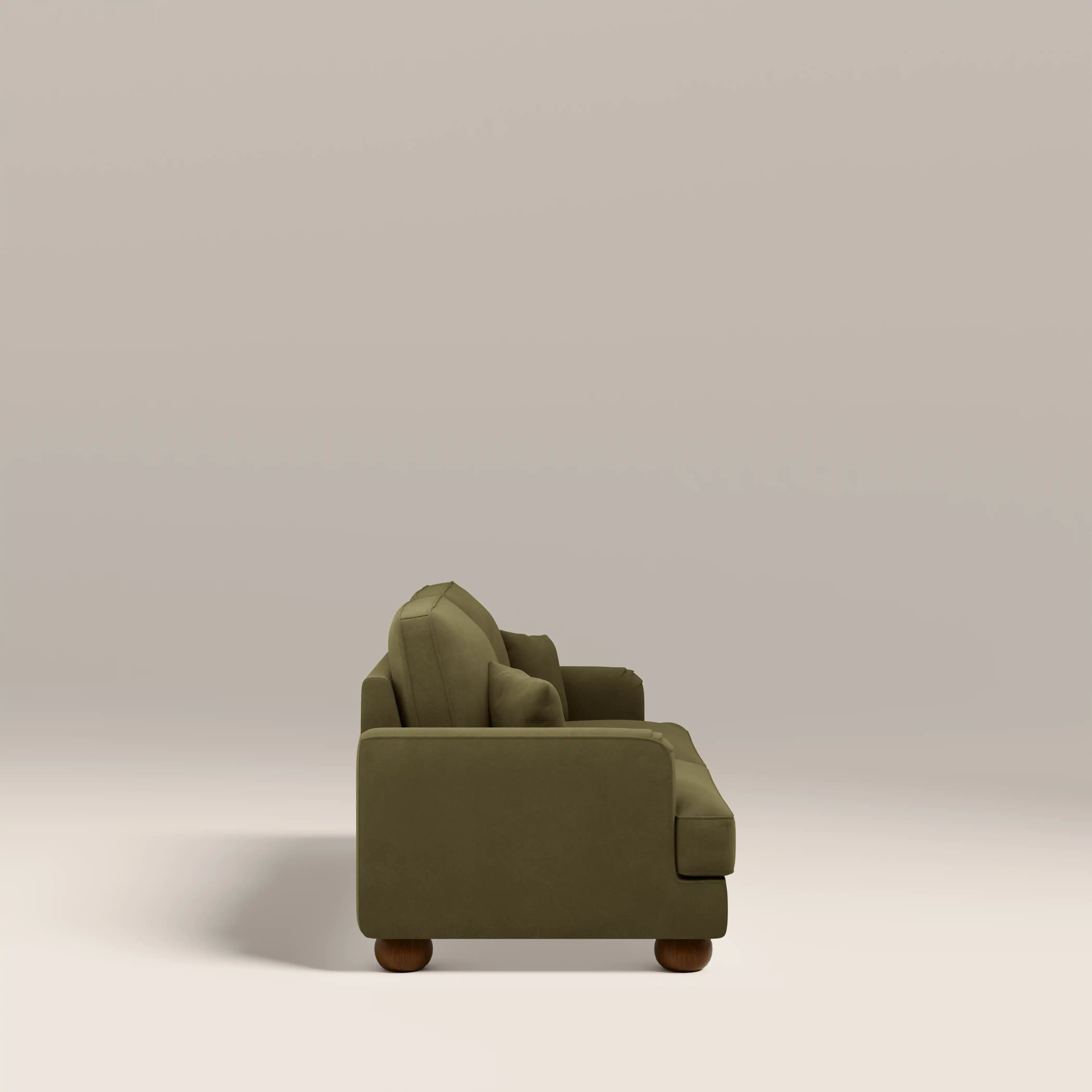 Nola 3 Seater Sofa | Moss Green Sustainable Mohair Velvet - Image 4