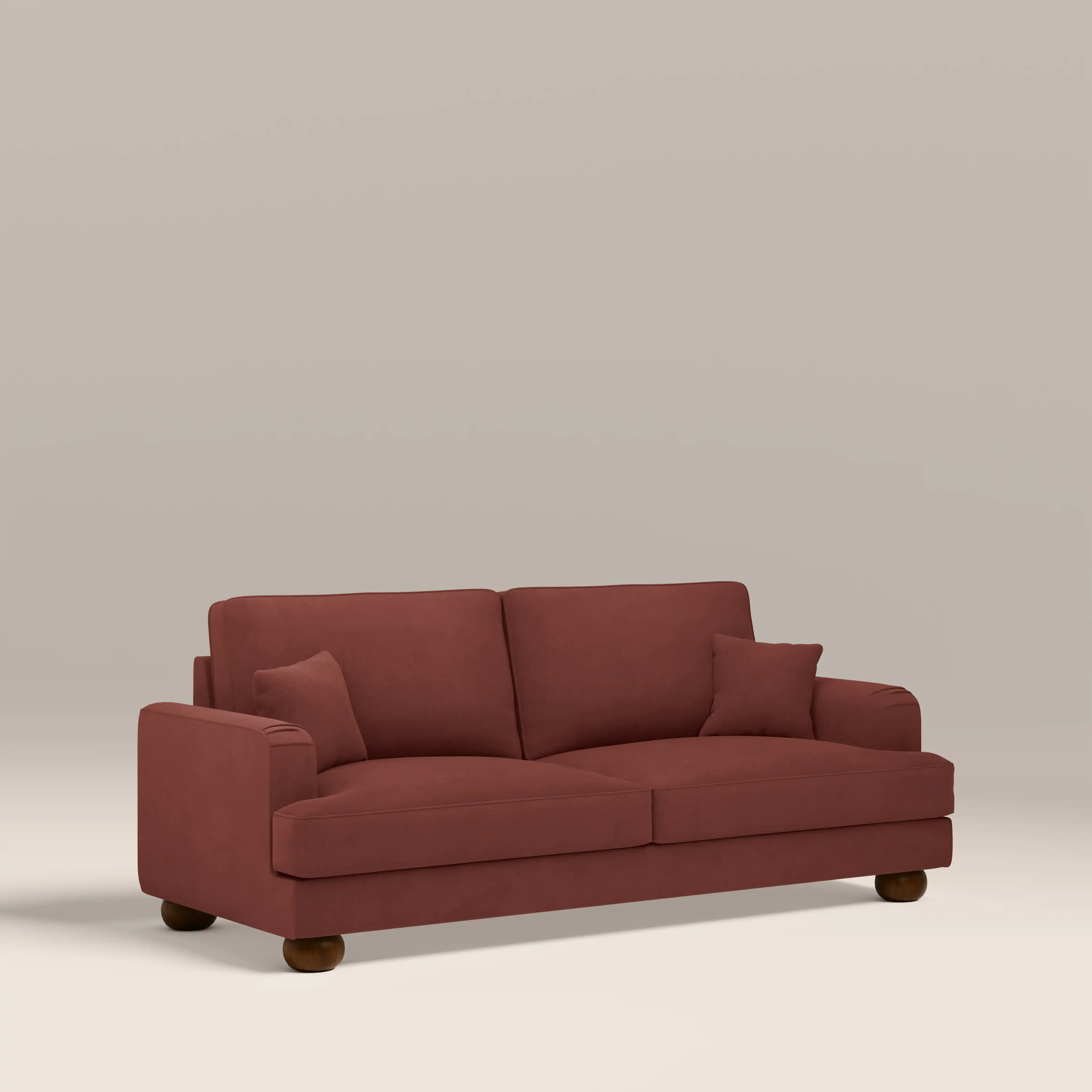 Nola 3 Seater Sofa | Rust Red Sustainable Velvet - Image 2