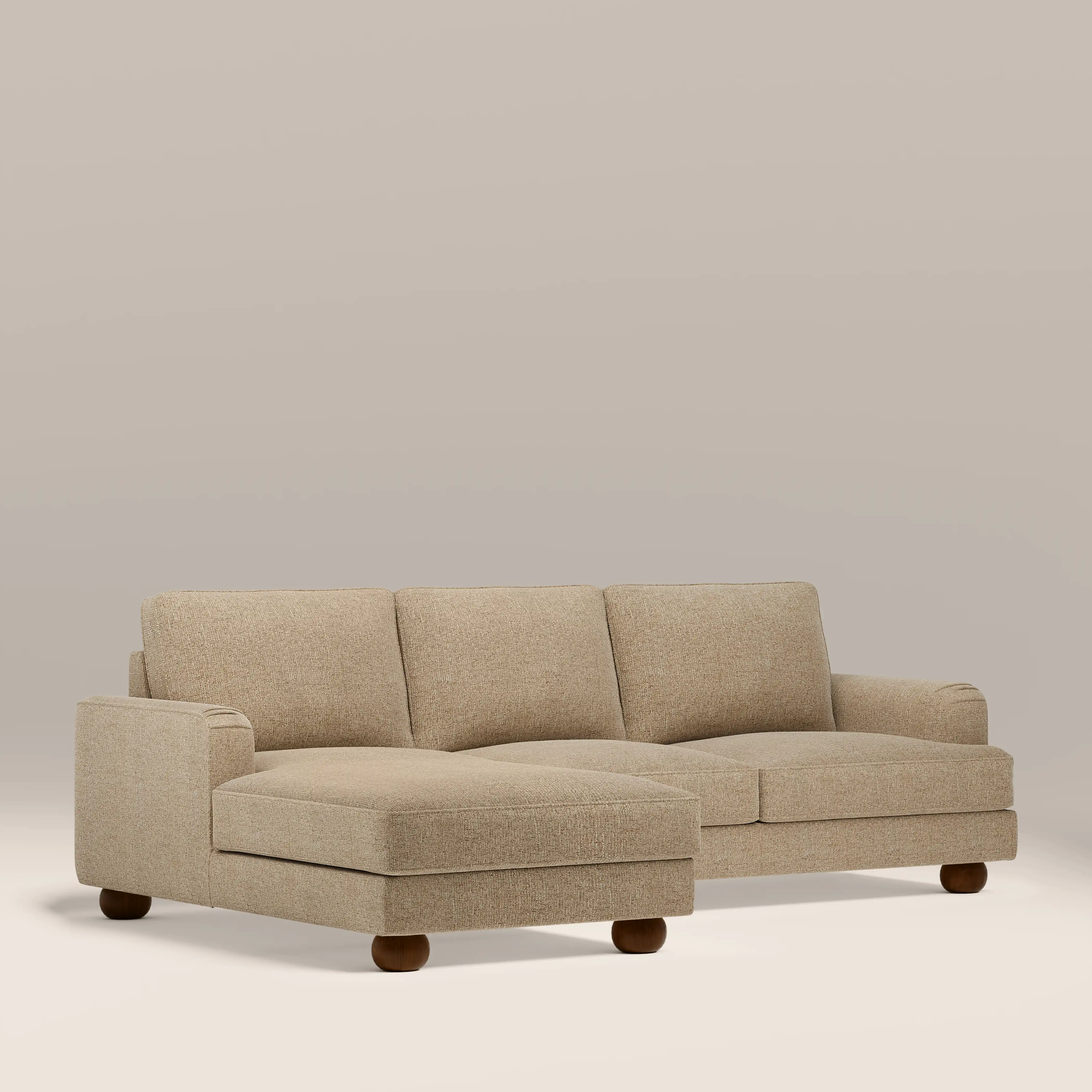 Nola Left Hand Chaise Sofa | Speckled Latte Boucle - Image 2