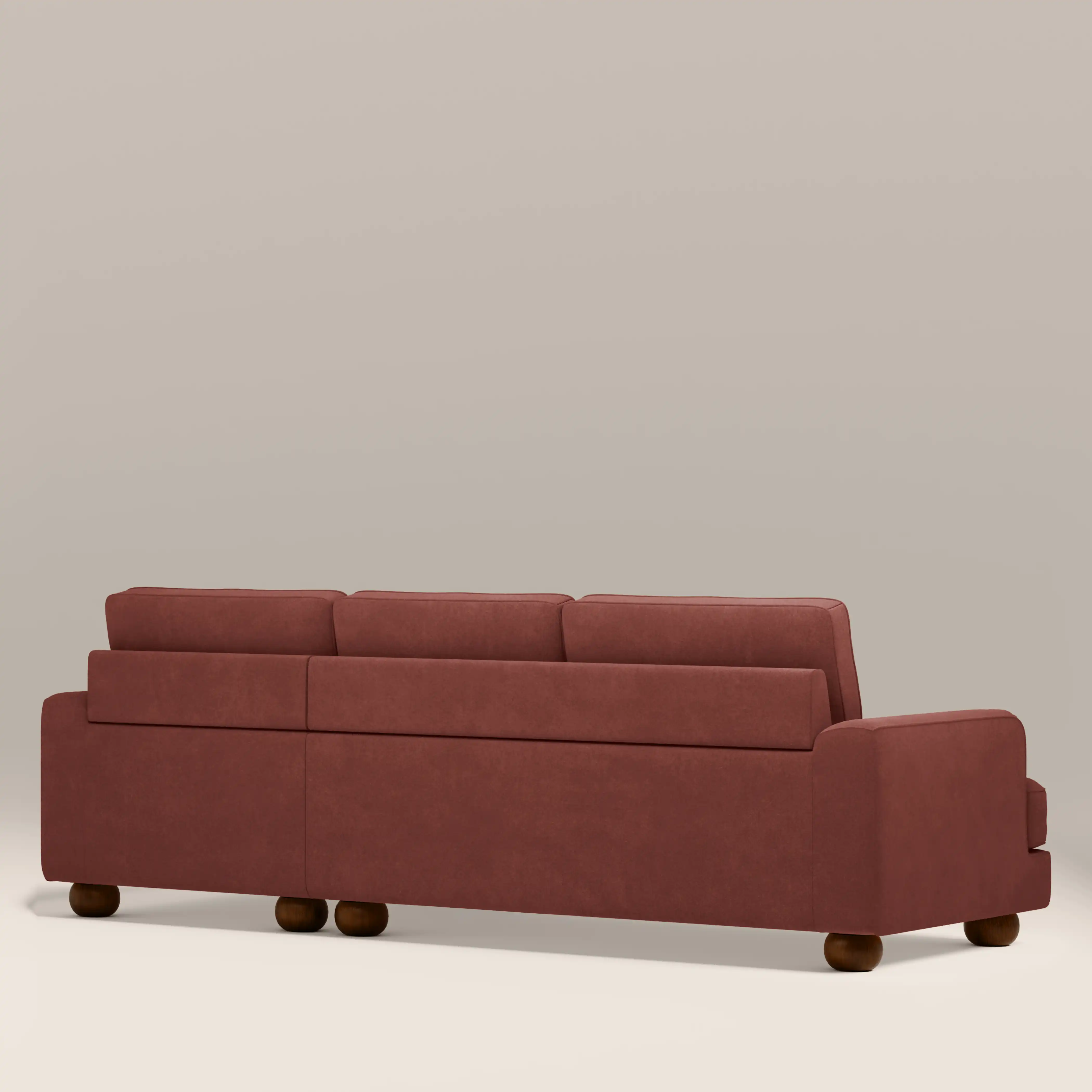 Nola Right Hand Chaise Sofa | Rust Red Sustainable Velvet - Image 5