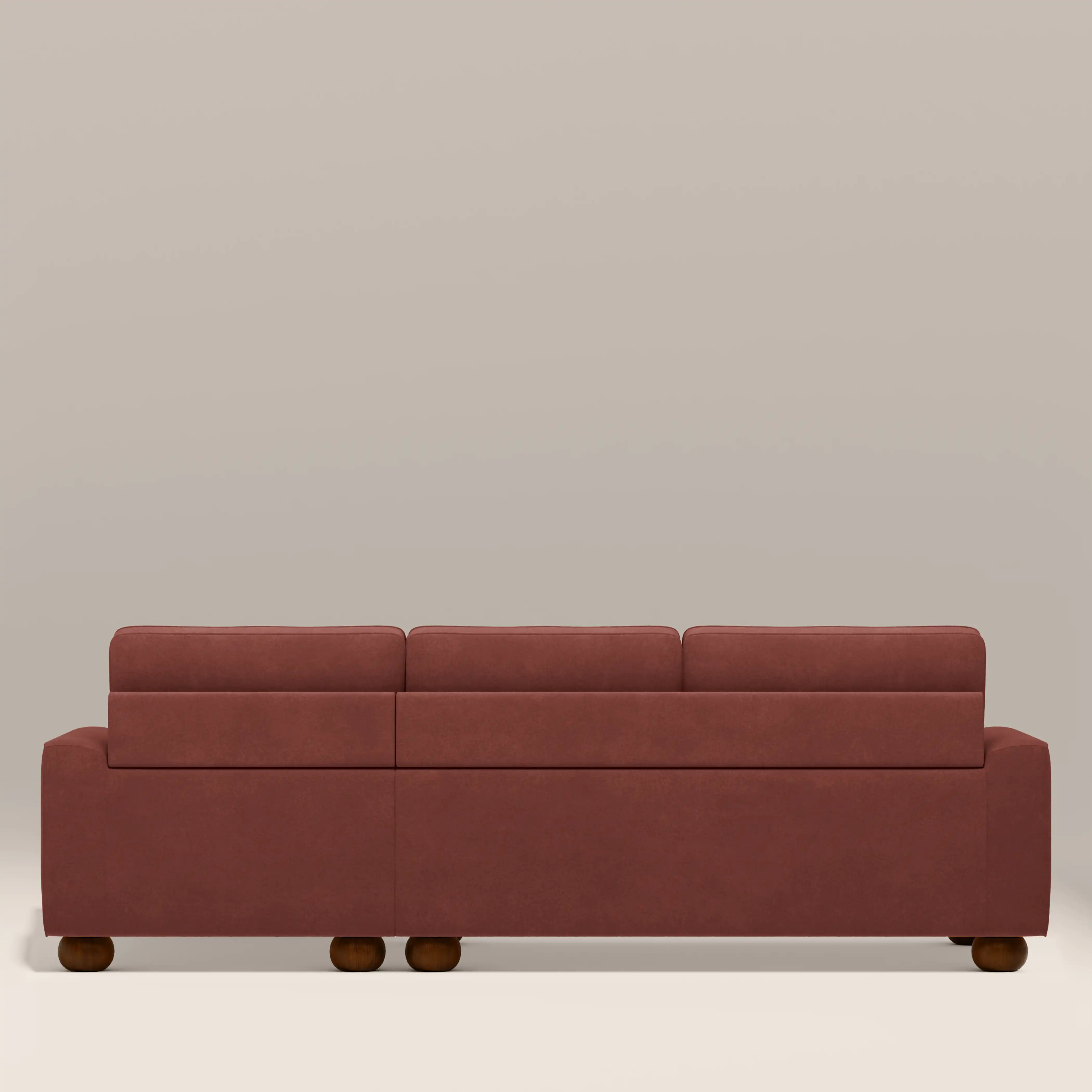 Nola Right Hand Chaise Sofa | Rust Red Sustainable Velvet - Image 6