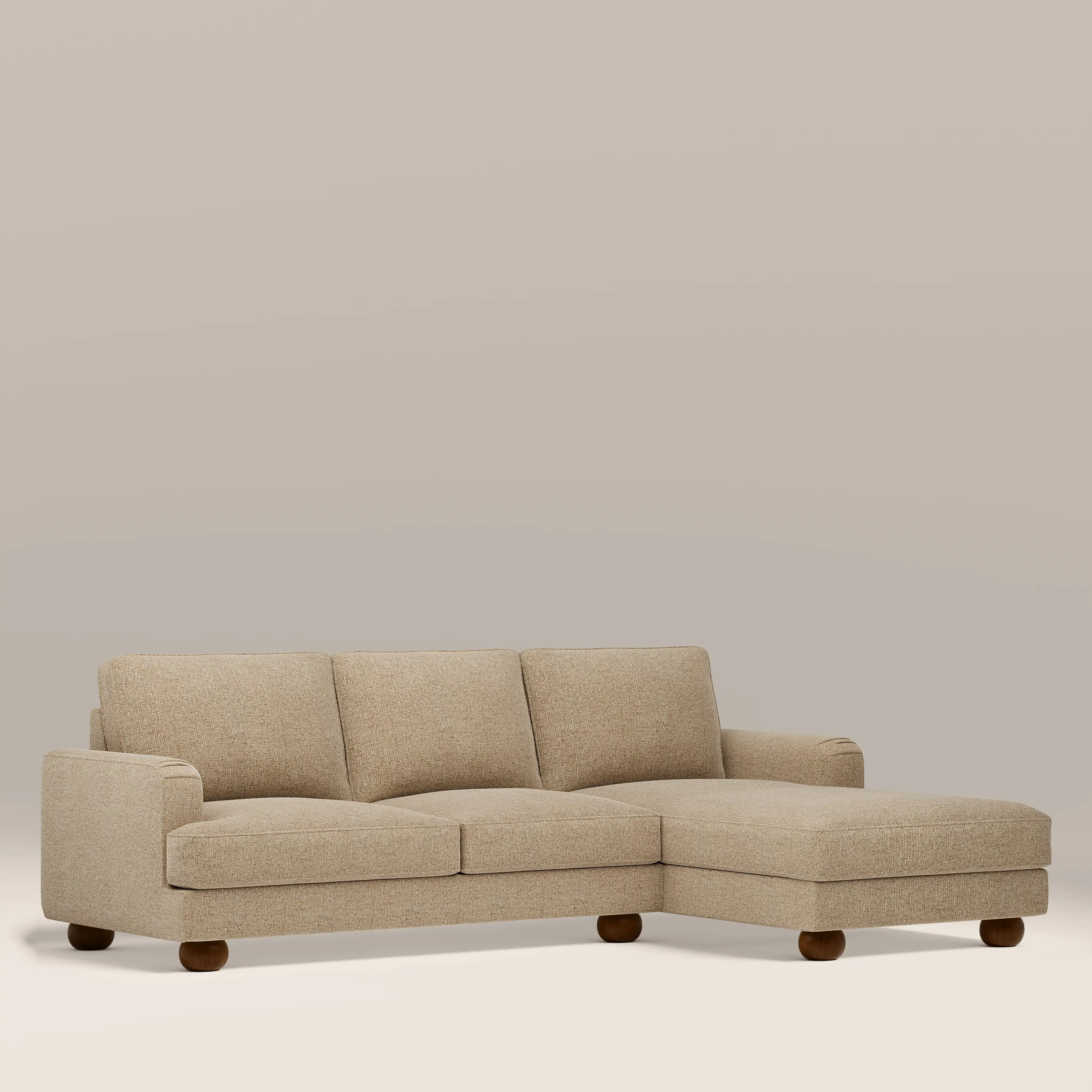 Nola Right Hand Chaise Sofa | Speckled Latte Boucle - Image 2