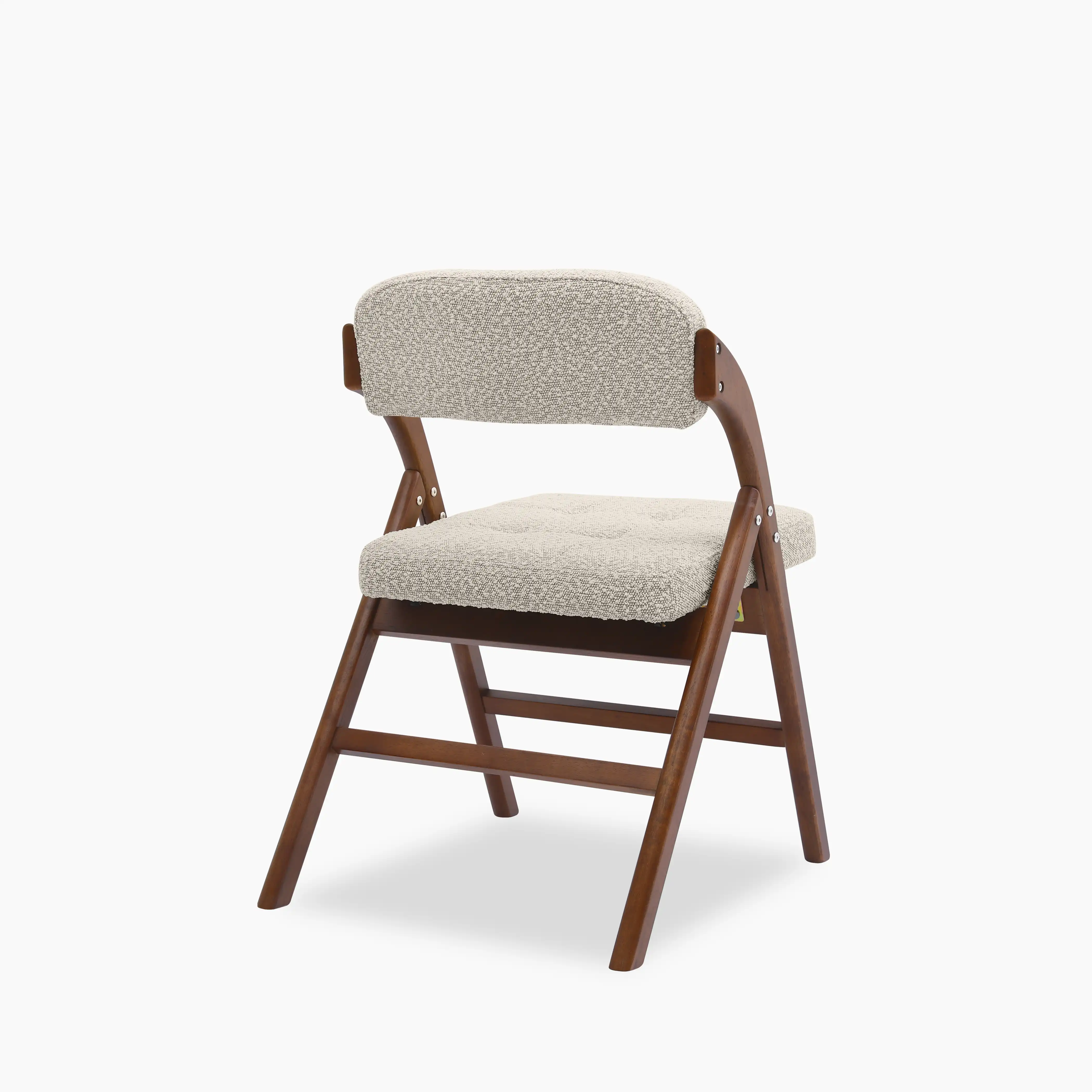 Nomad Folding Dining Chair | Speckled Stone Sustainable Boucle & Walnut - Image 5