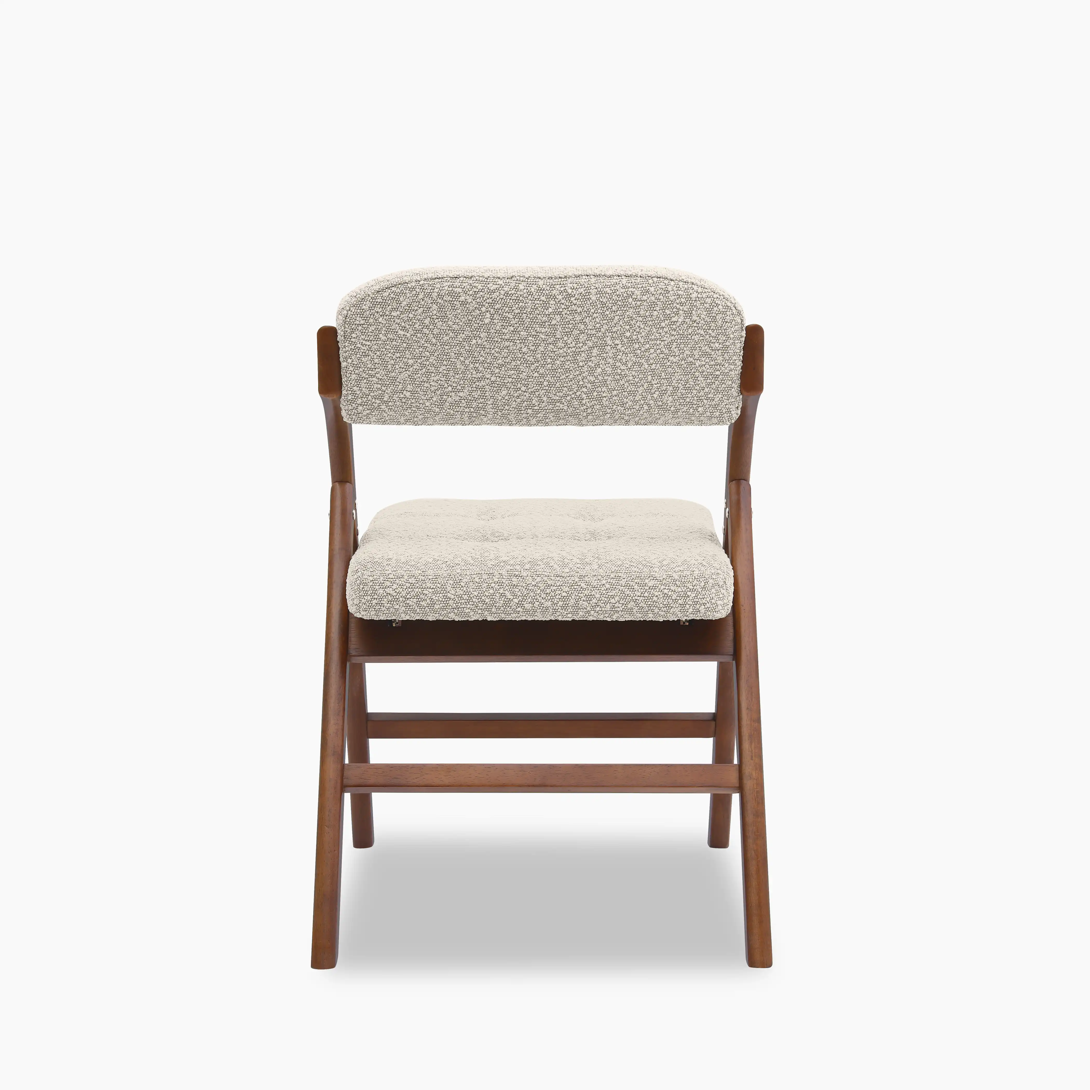 Nomad Folding Dining Chair | Speckled Stone Sustainable Boucle & Walnut - Image 6