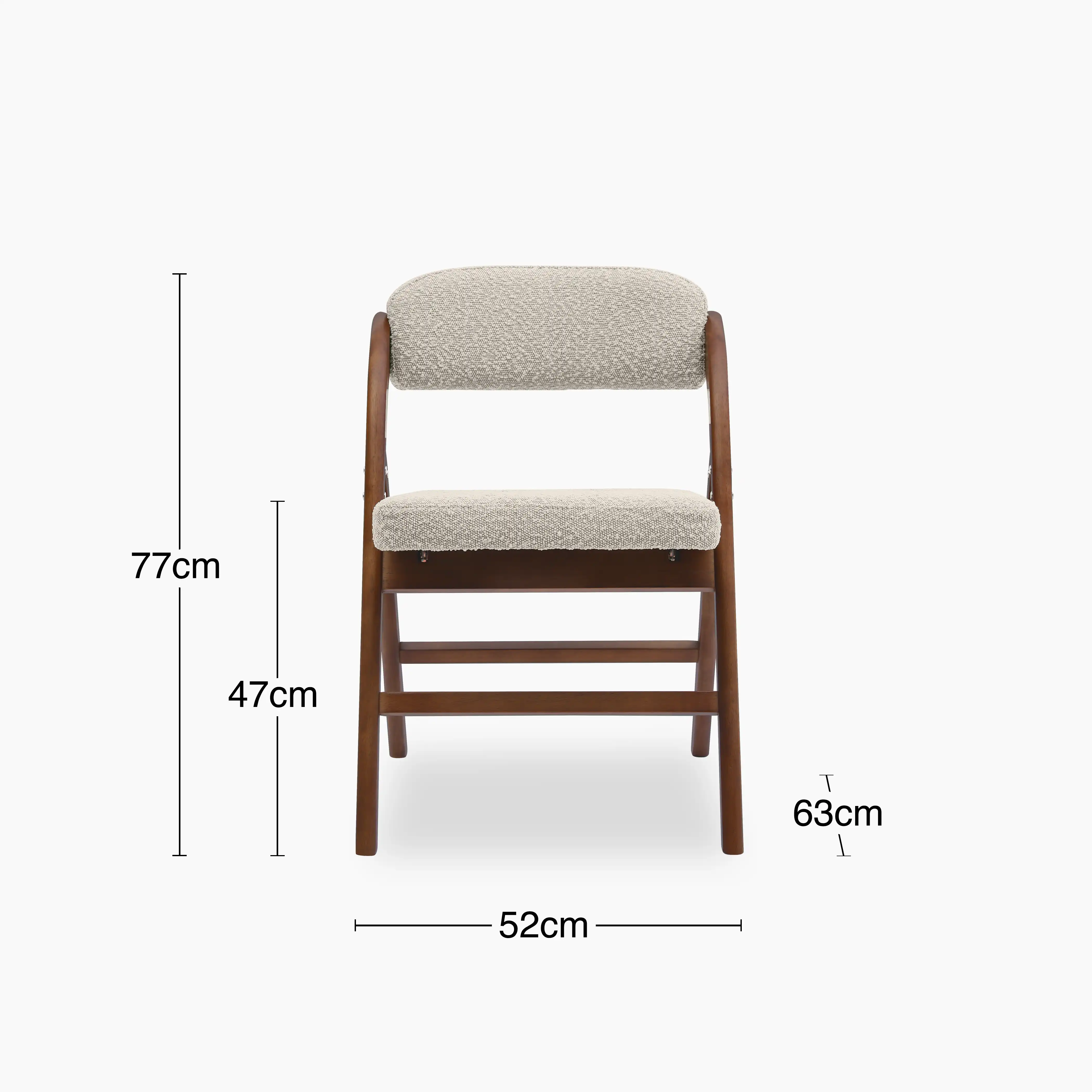 Nomad Folding Dining Chair | Speckled Stone Sustainable Boucle & Walnut - Image 7