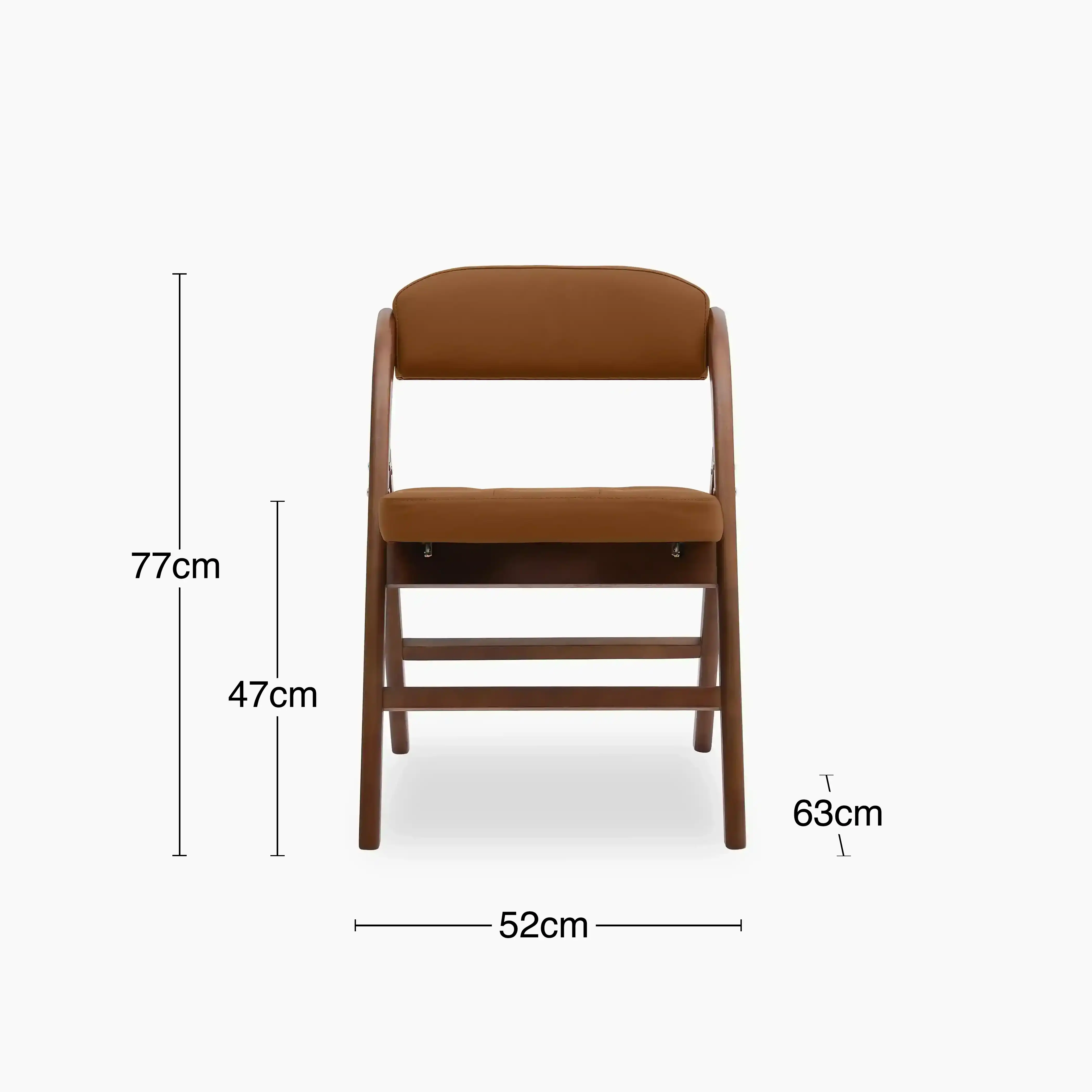 Nomad Folding Dining Chair | Tuscan Tan Faux Leather & Walnut - Image 8