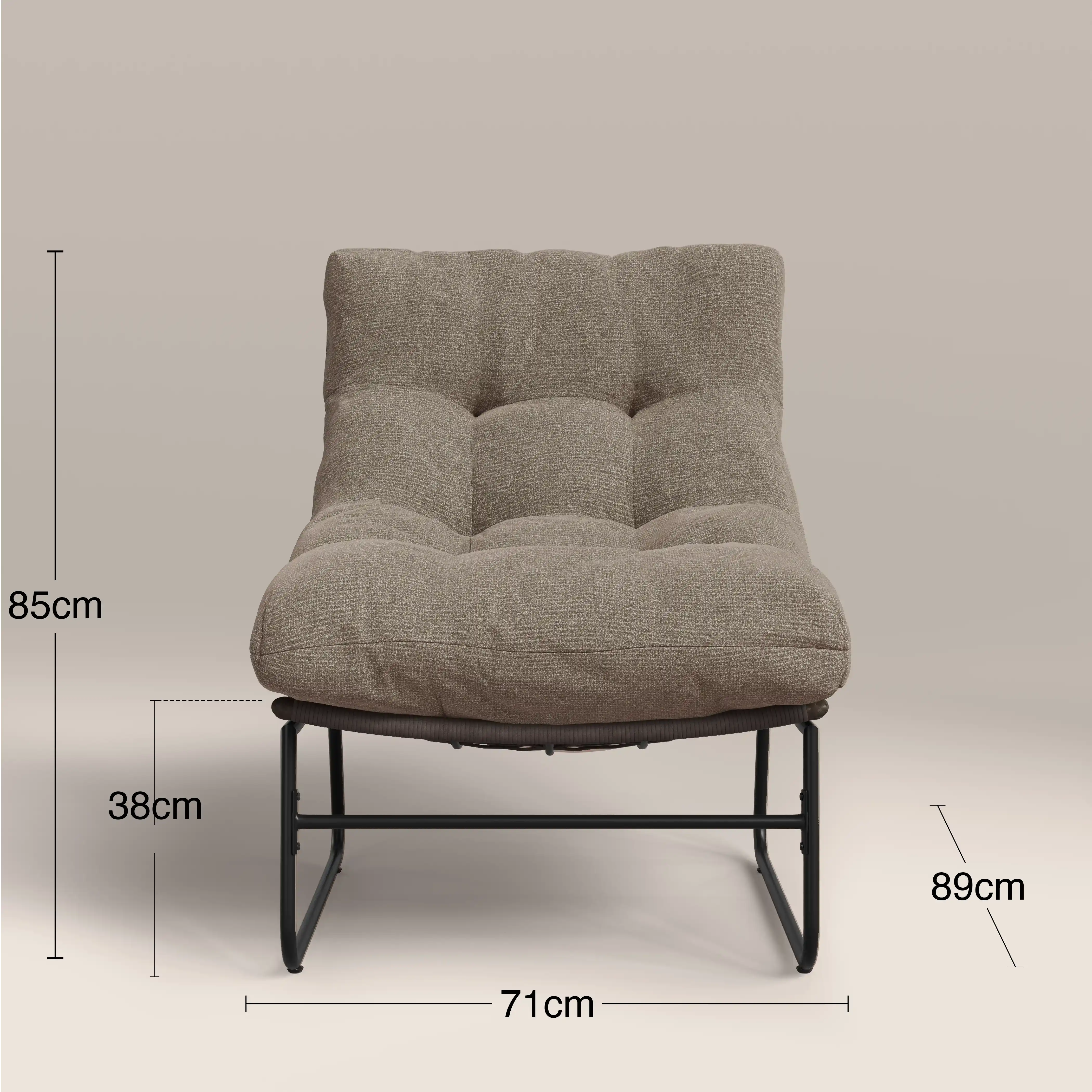 Odessa Garden Bistro Lounge Set |  Natural Boucle & Charcoal Black - Image 6