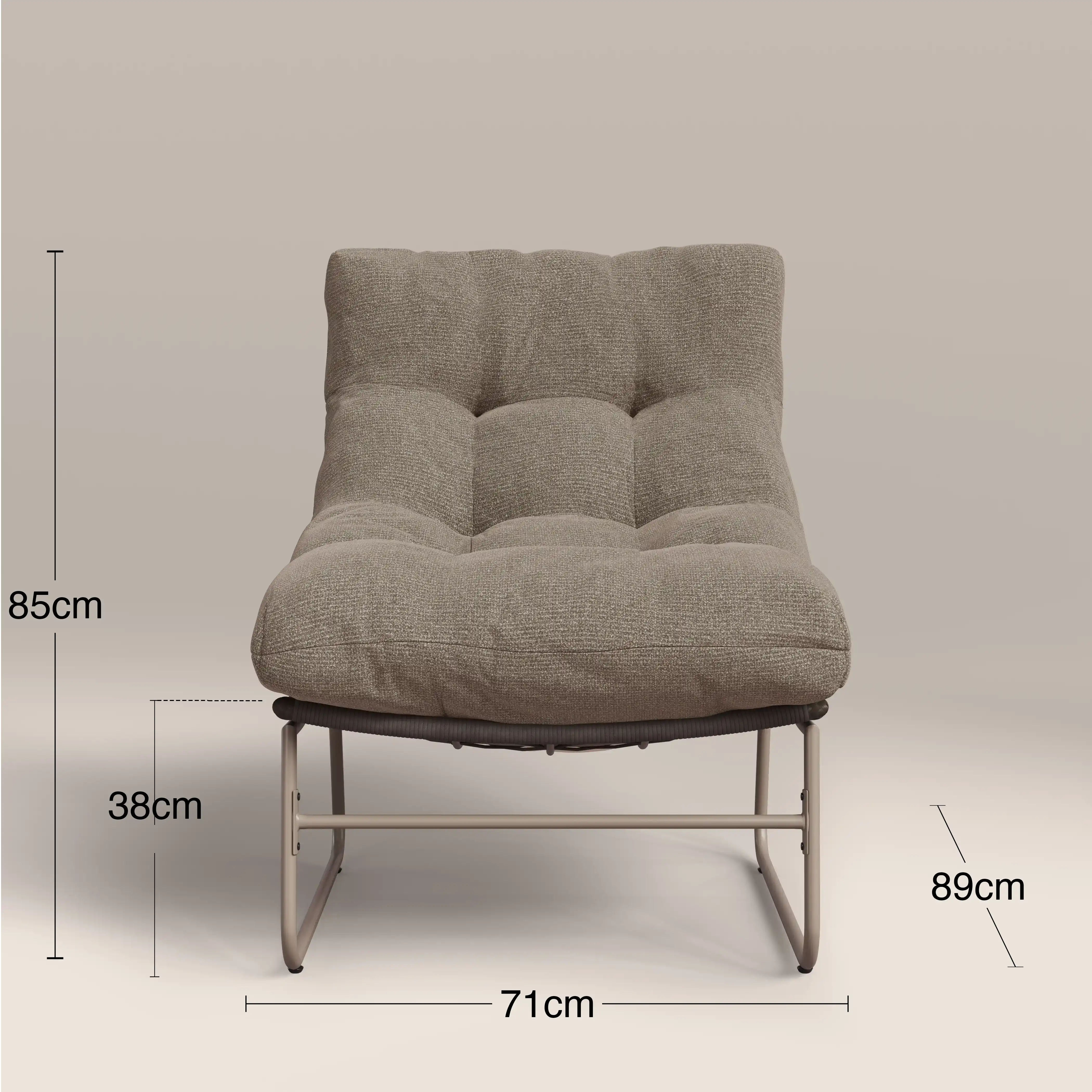 Odessa Garden Bistro Lounge Set | Natural Boucle & Taupe - Image 7