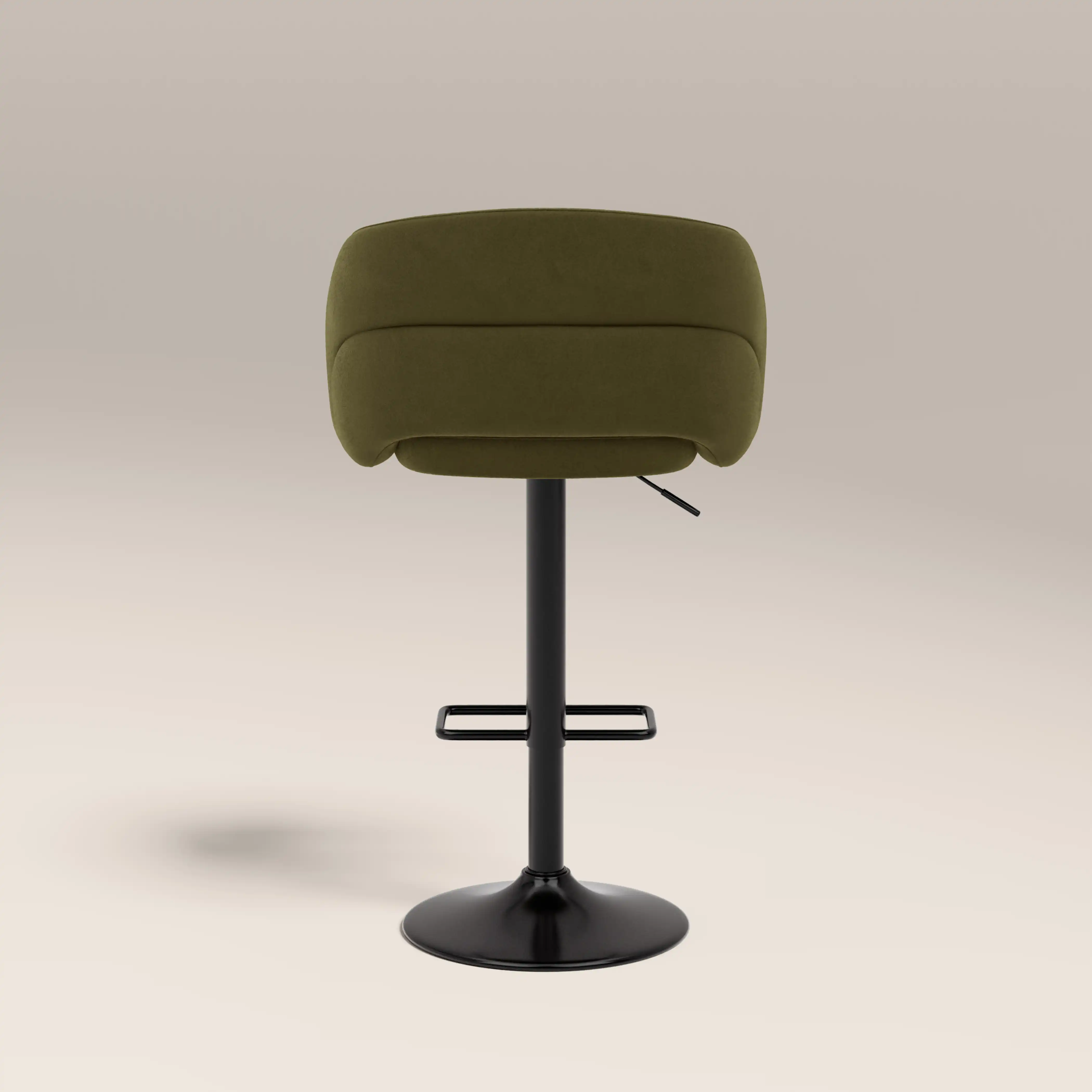 Odette Adjustable Stool | Moss Green Sustainable Mohair Velvet & Black - Image 6