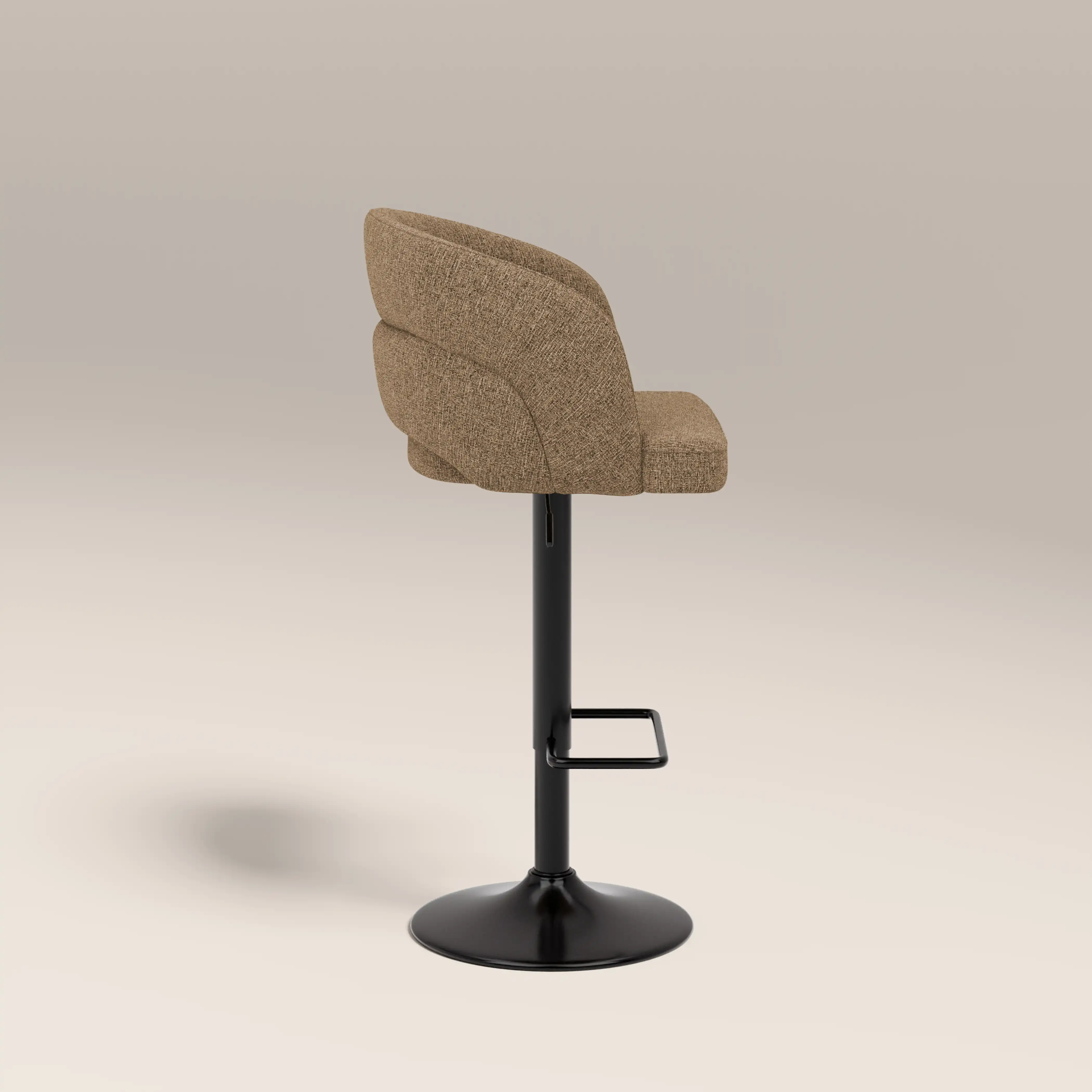 Odette Adjustable Stool | Speckled Cappuccino Boucle & Black - Image 4