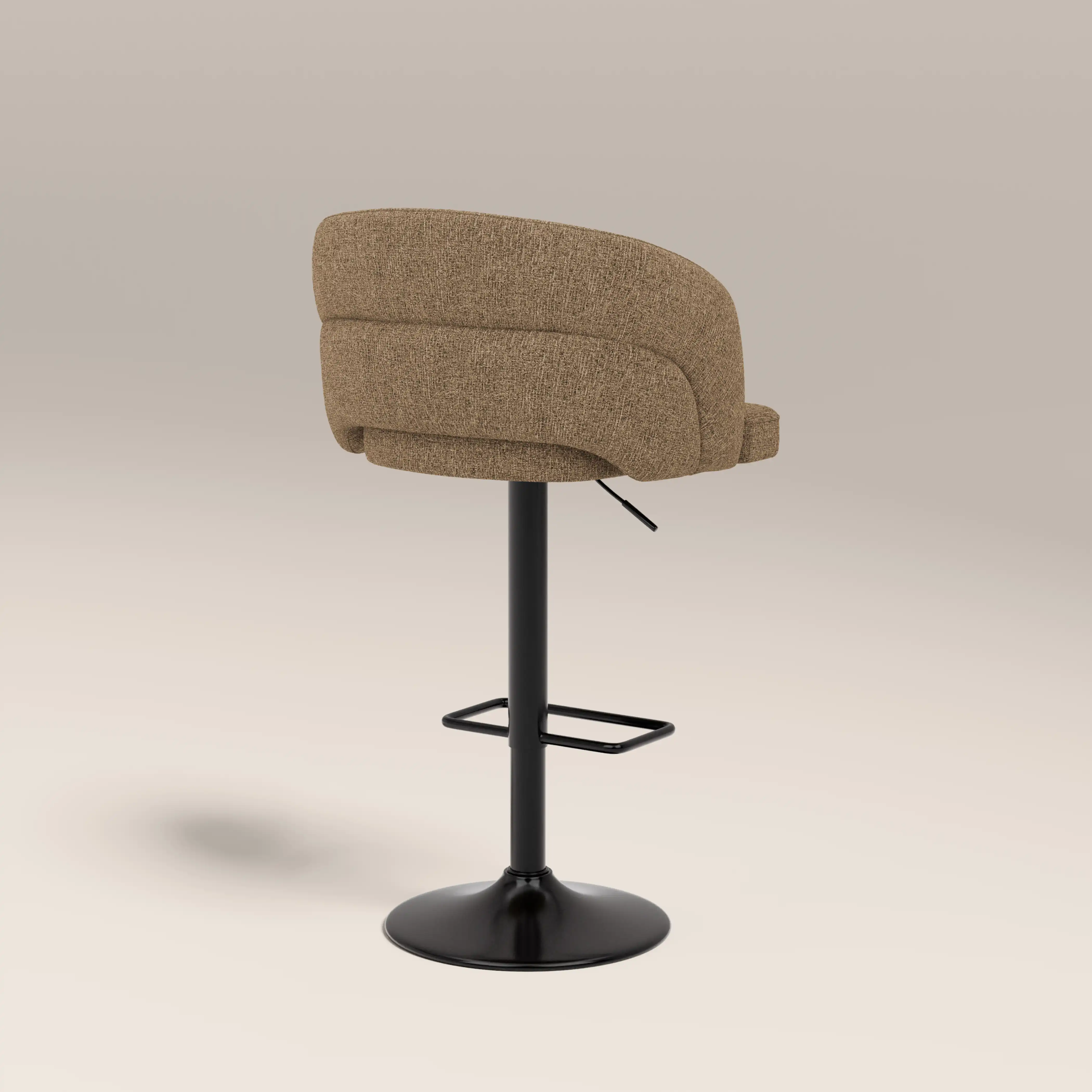 Odette Adjustable Stool | Speckled Cappuccino Boucle & Black - Image 5