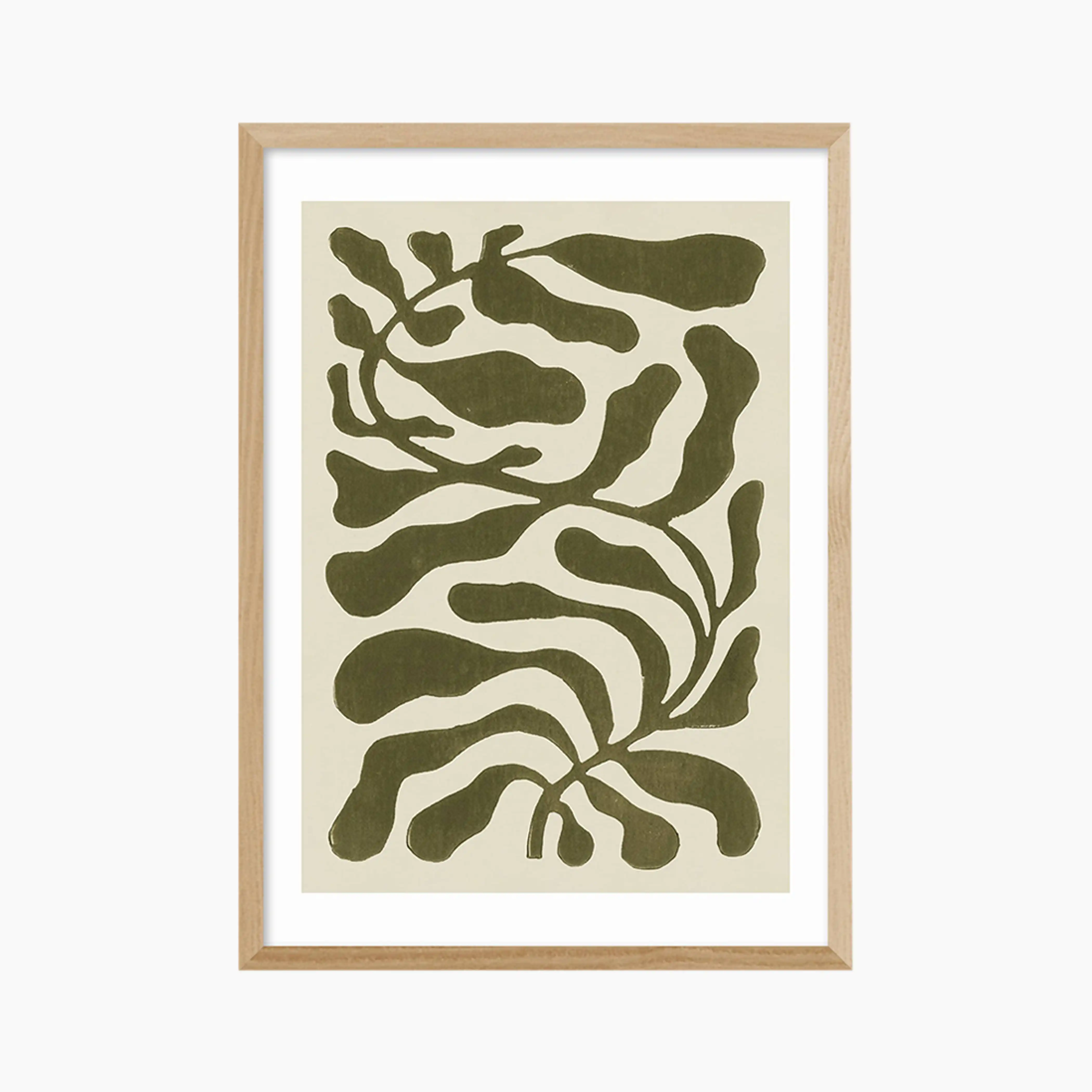 Olive Leaves On Taupe Graphic Print - Image 4