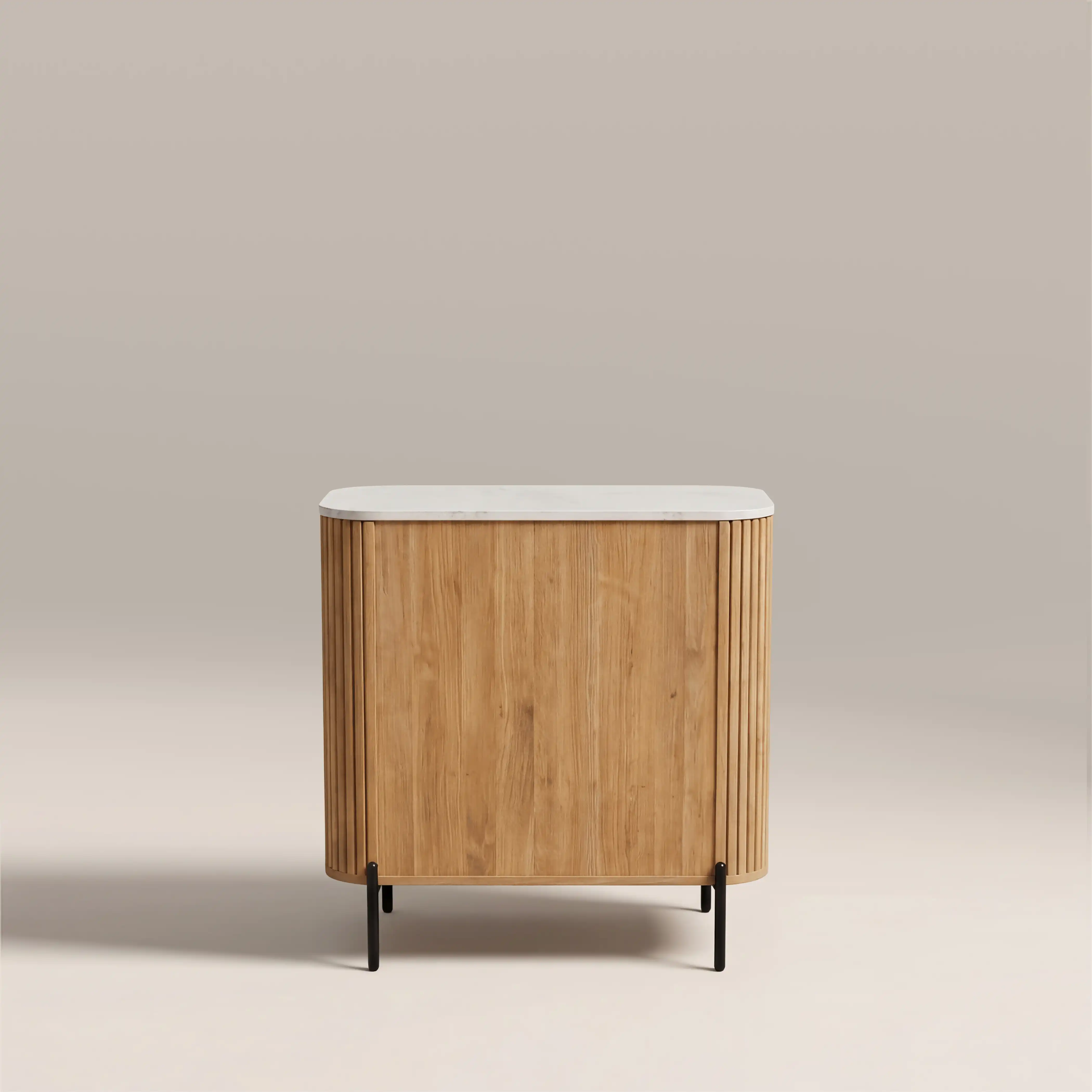 Oliver 3 Drawer Chest of Drawers | White Marble & Natural - Image 5