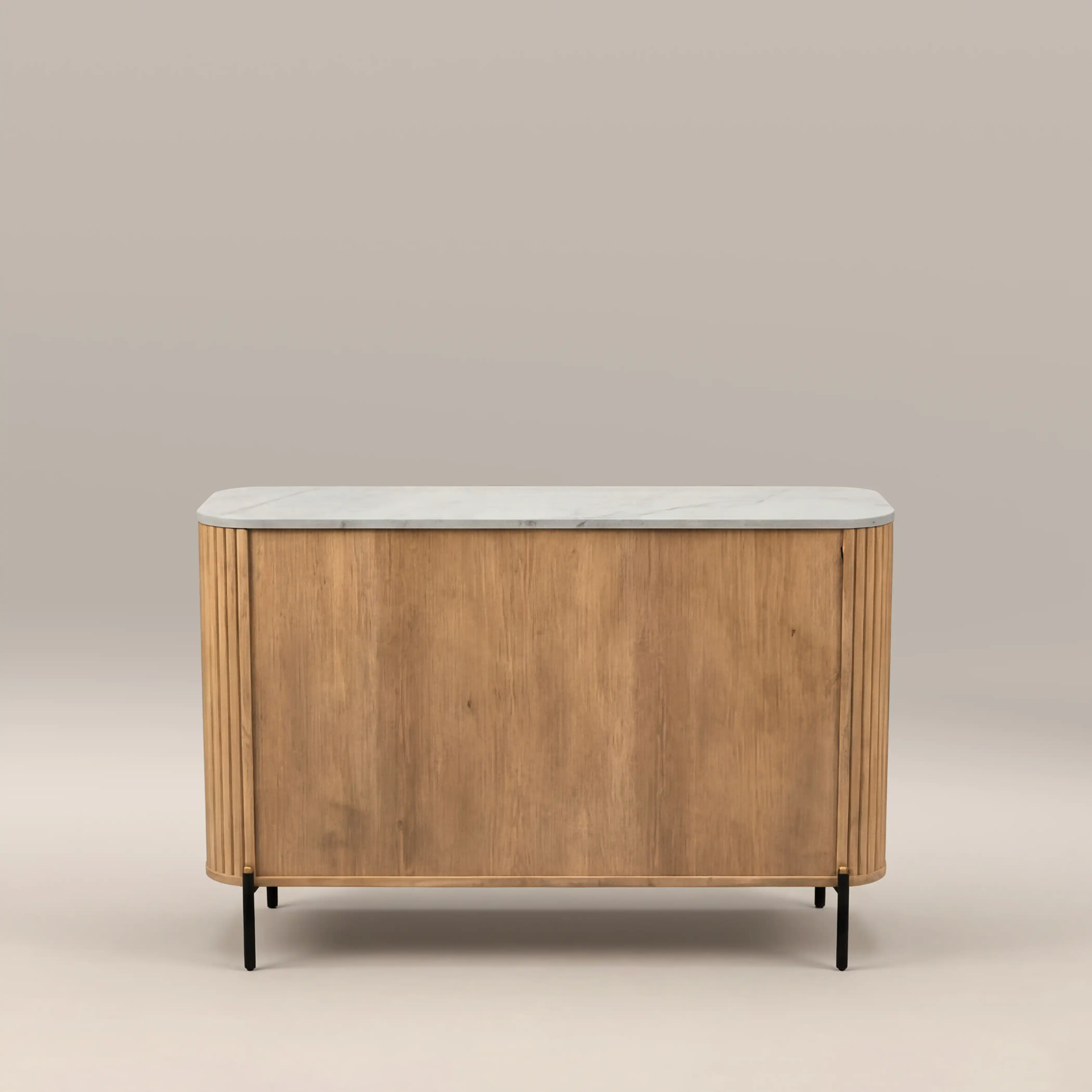 Oliver 6 Drawer Wide Chest of Drawers | White Marble & Natural - Image 5