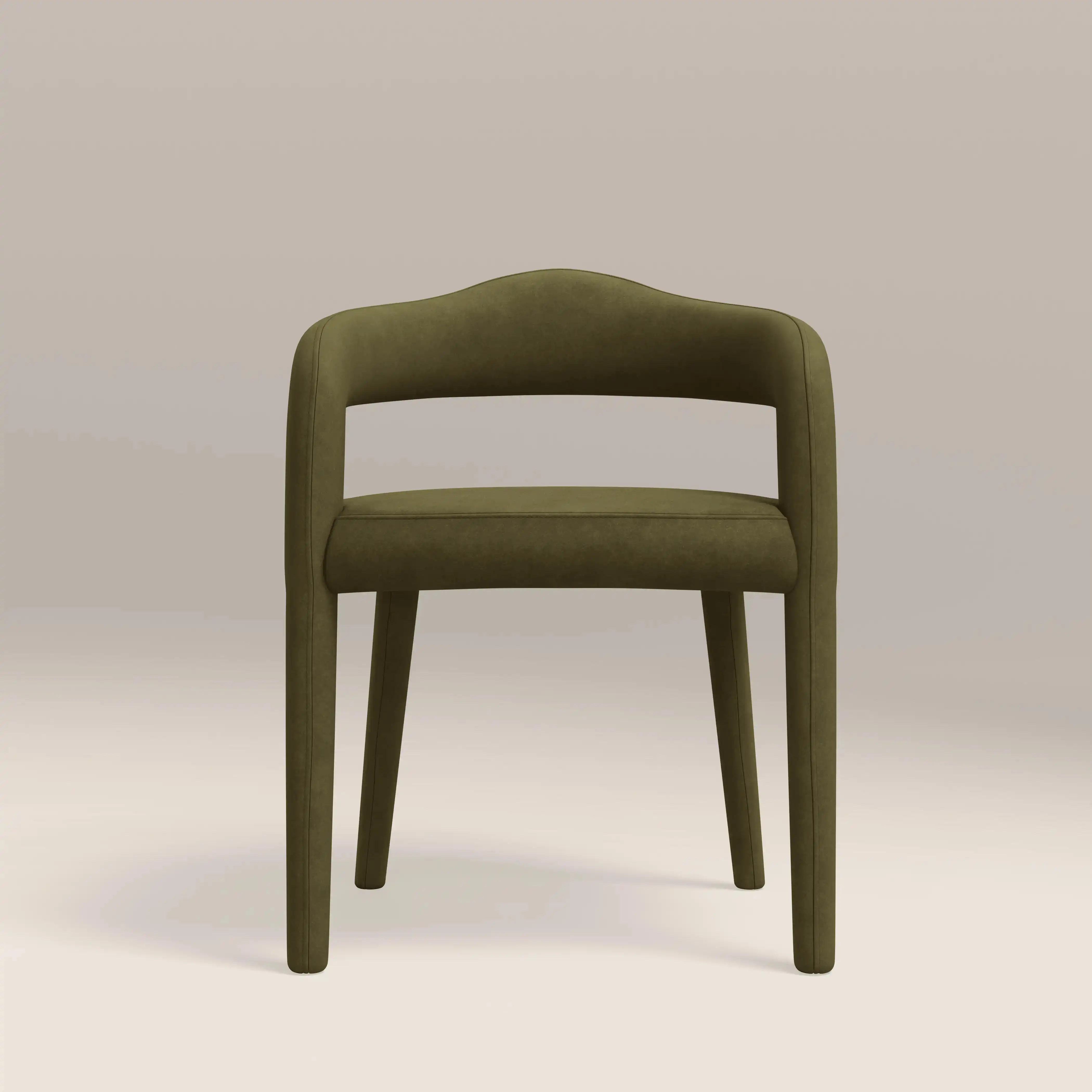 Ophelia Carver Dining Chair | Moss Green Sustainable Mohair Velvet - Image 4