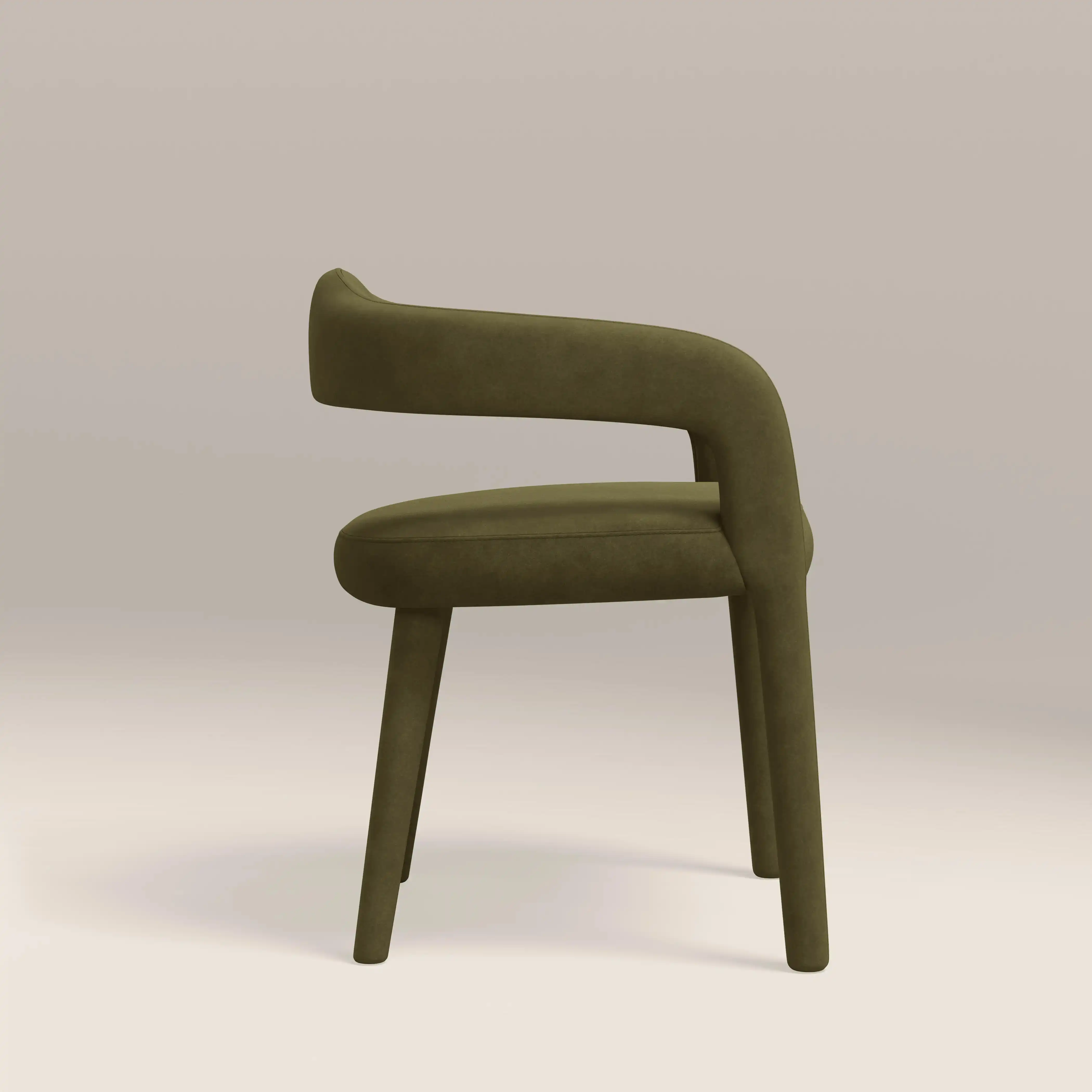 Ophelia Carver Dining Chair | Moss Green Sustainable Mohair Velvet - Image 5