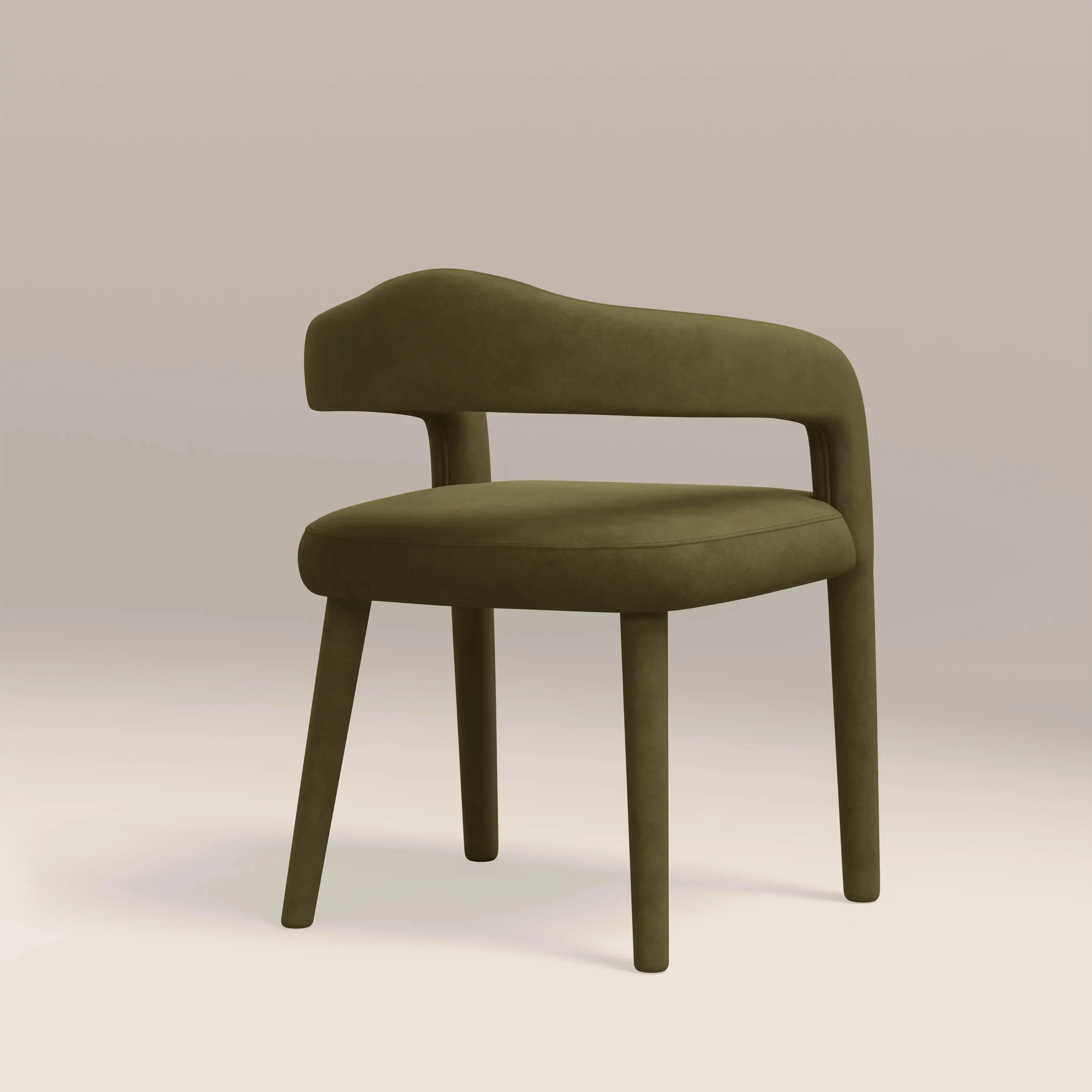 Ophelia Carver Dining Chair | Moss Green Sustainable Mohair Velvet - Image 6