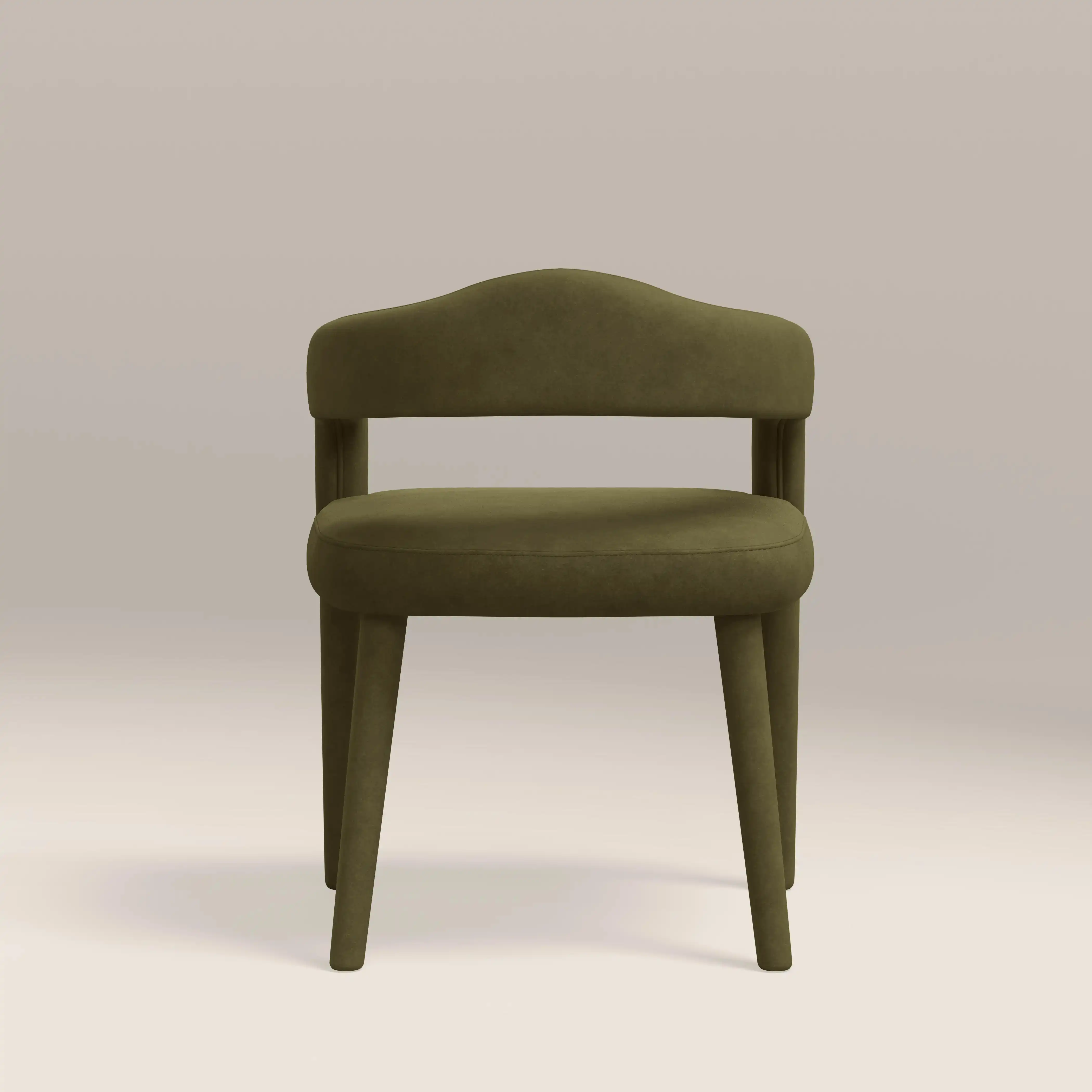 Ophelia Carver Dining Chair | Moss Green Sustainable Mohair Velvet - Image 7
