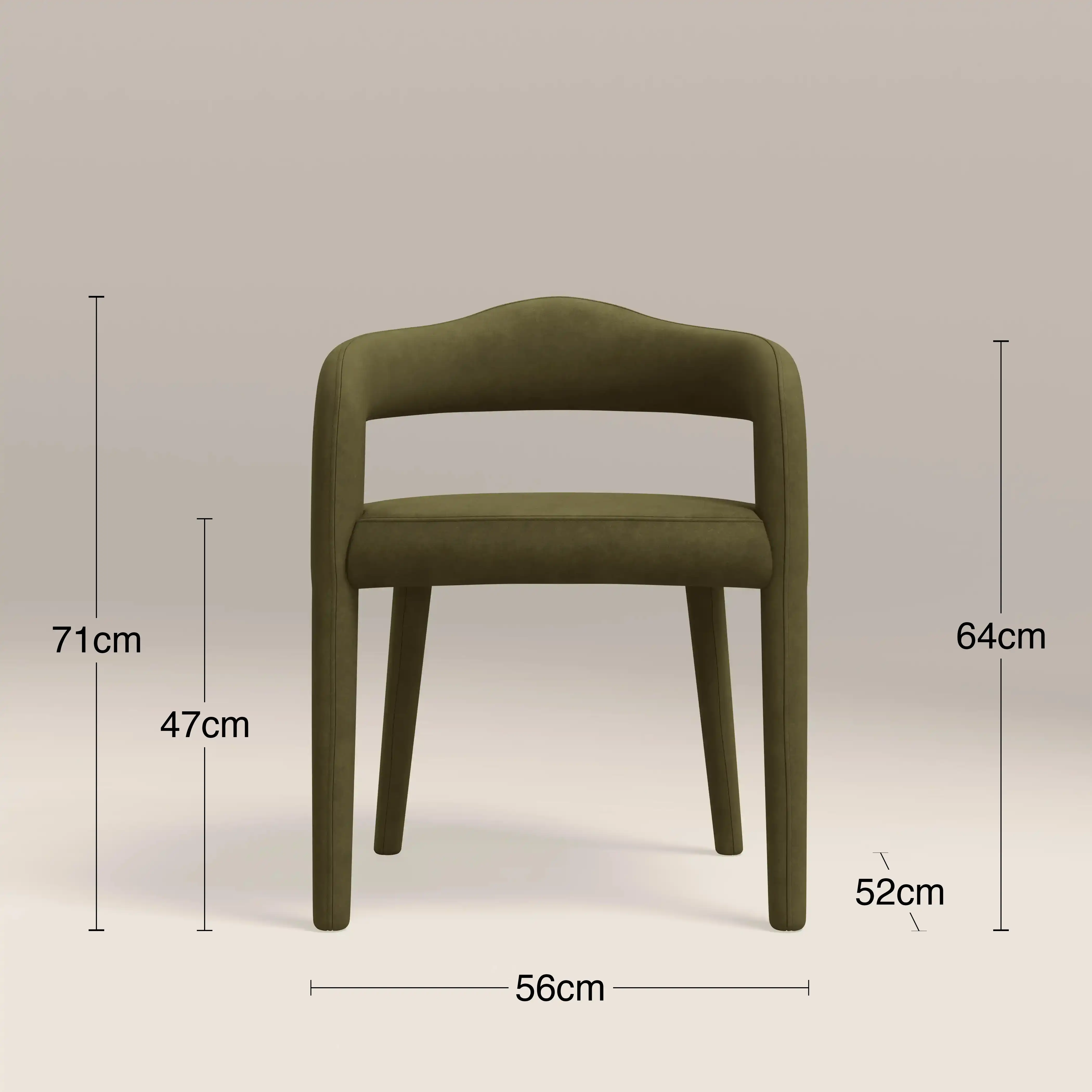 Ophelia Carver Dining Chair | Moss Green Sustainable Mohair Velvet - Image 8