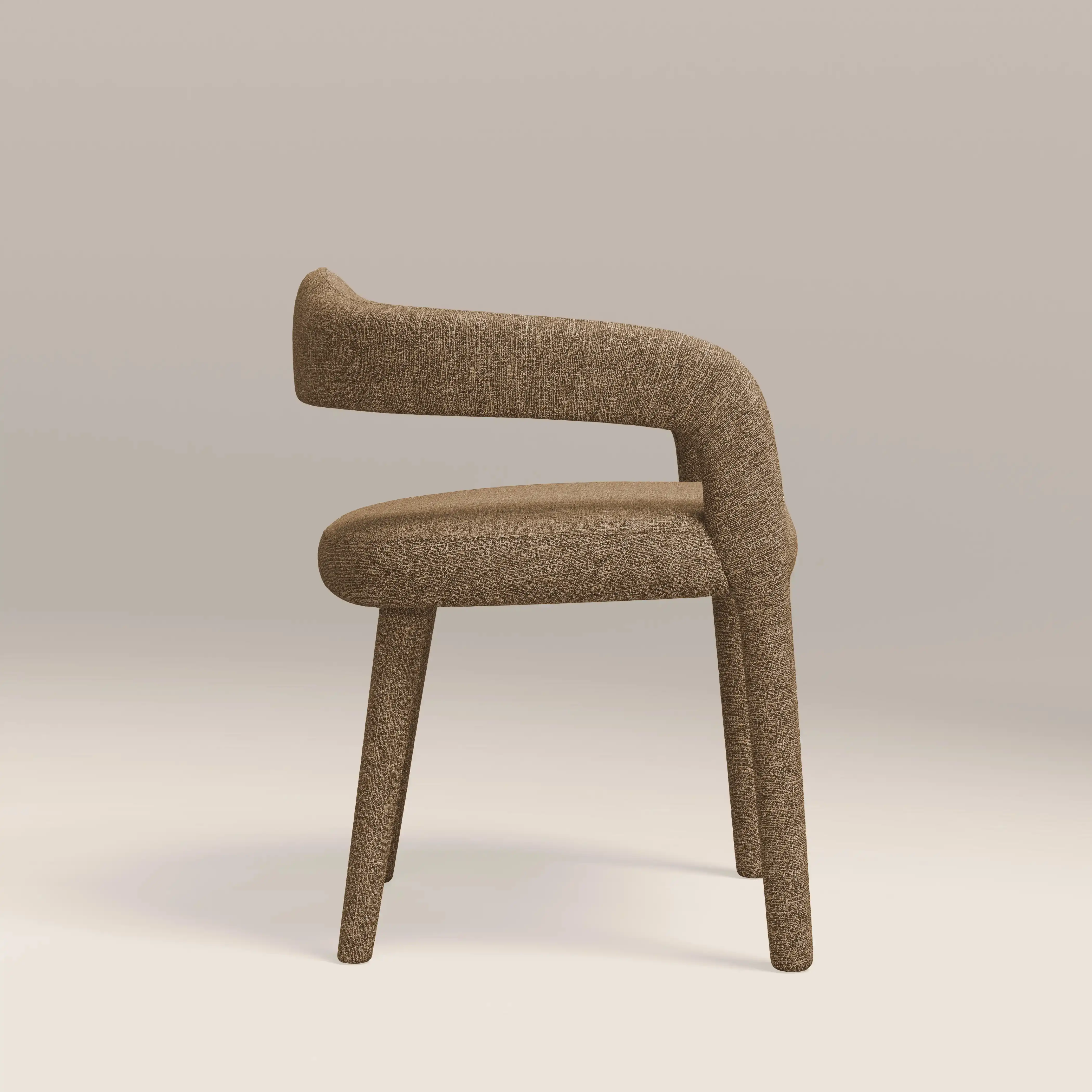 Ophelia Carver Dining Chair | Speckled Cappuccino Boucle - Image 4