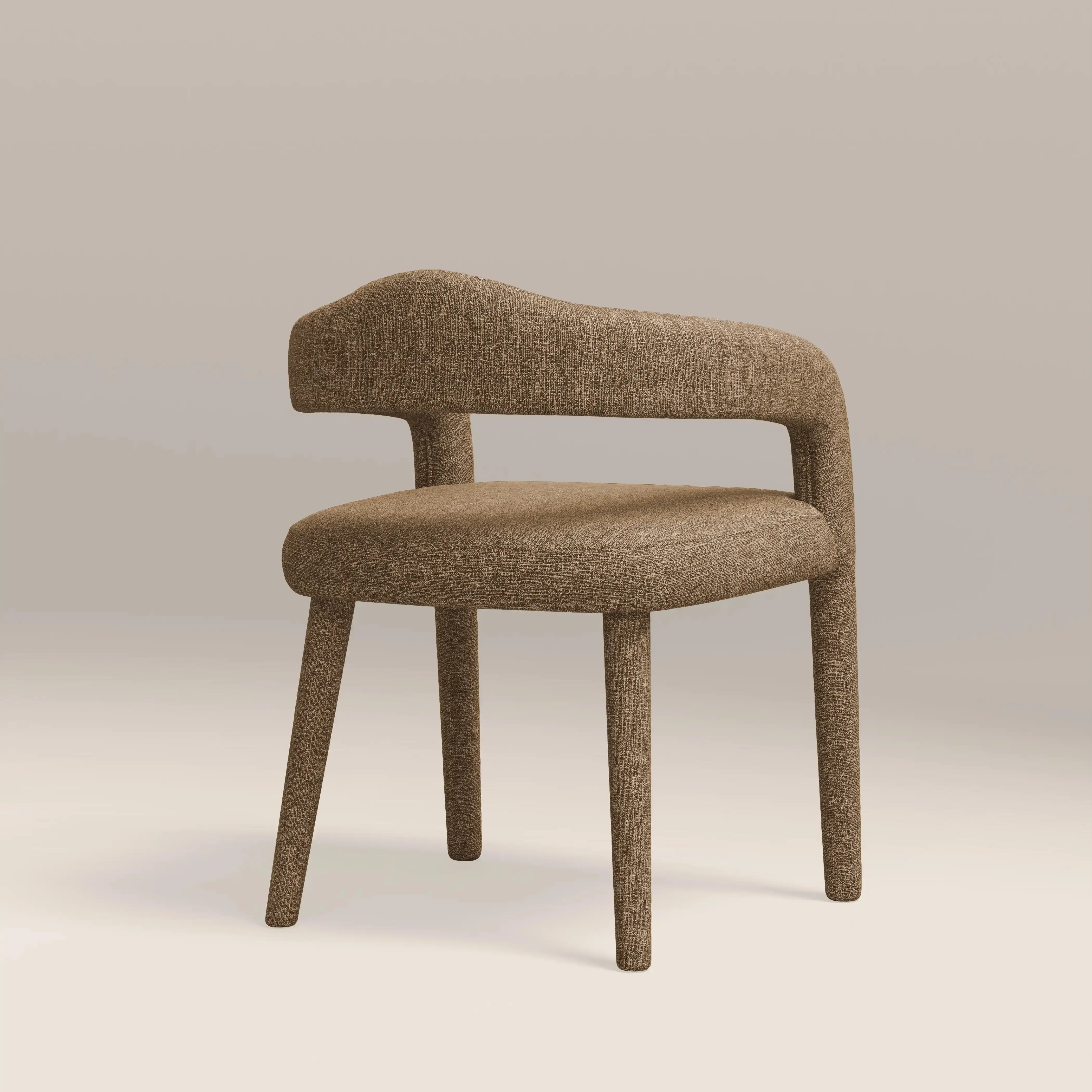 Ophelia Carver Dining Chair | Speckled Cappuccino Boucle - Image 5