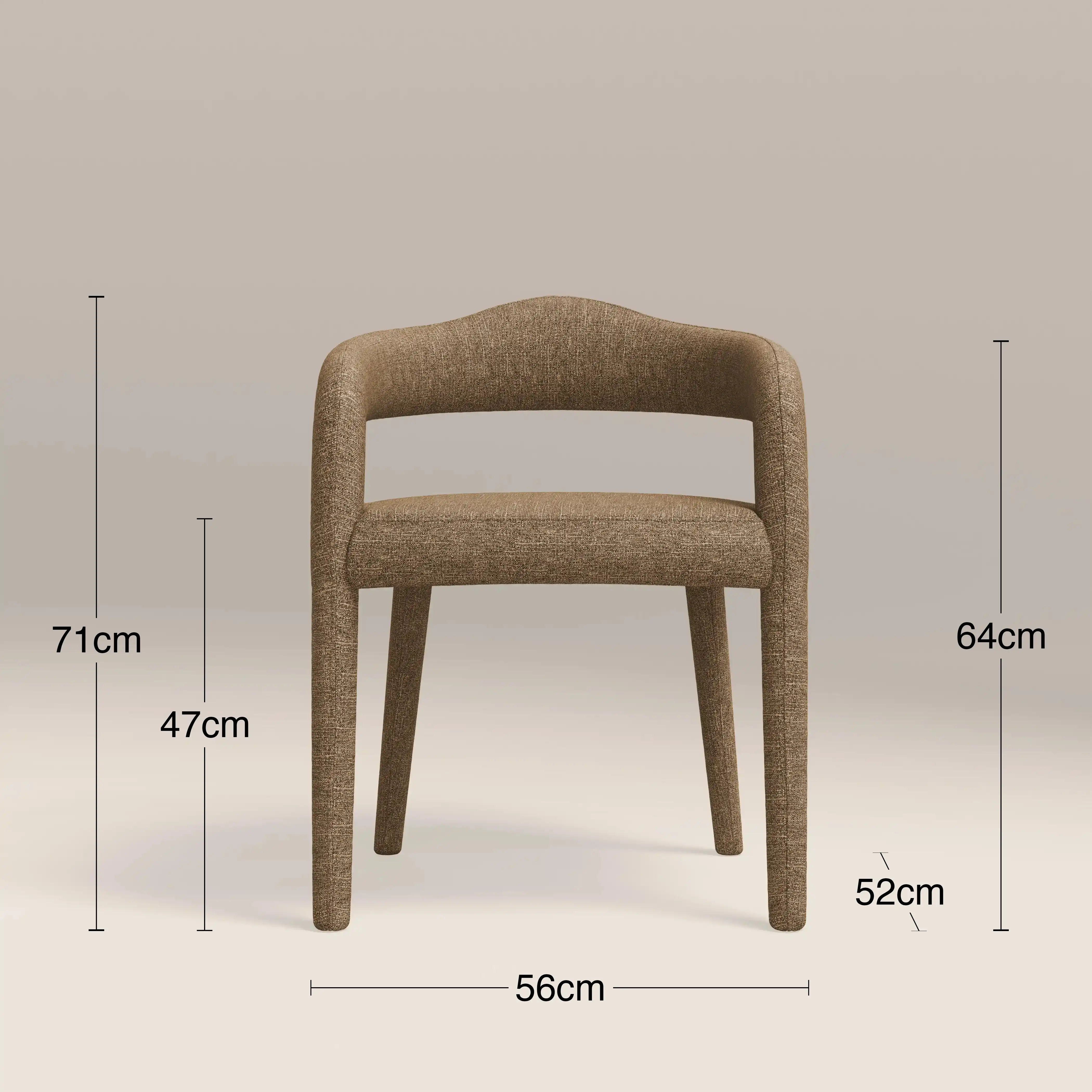 Ophelia Carver Dining Chair | Speckled Cappuccino Boucle - Image 7