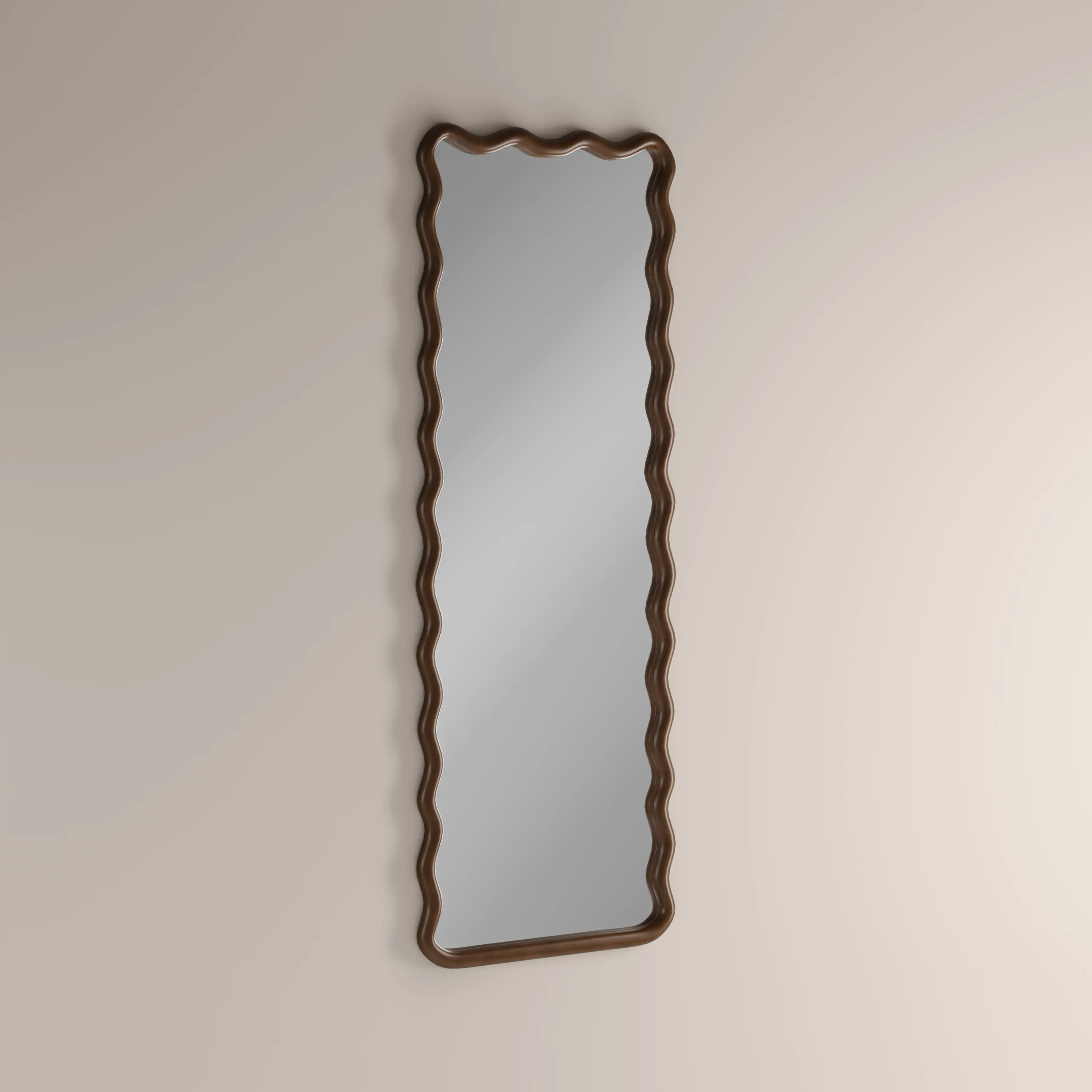 Osaka Wavy Full Length Mirror, 180 x 80 cm | Walnut - Image 2