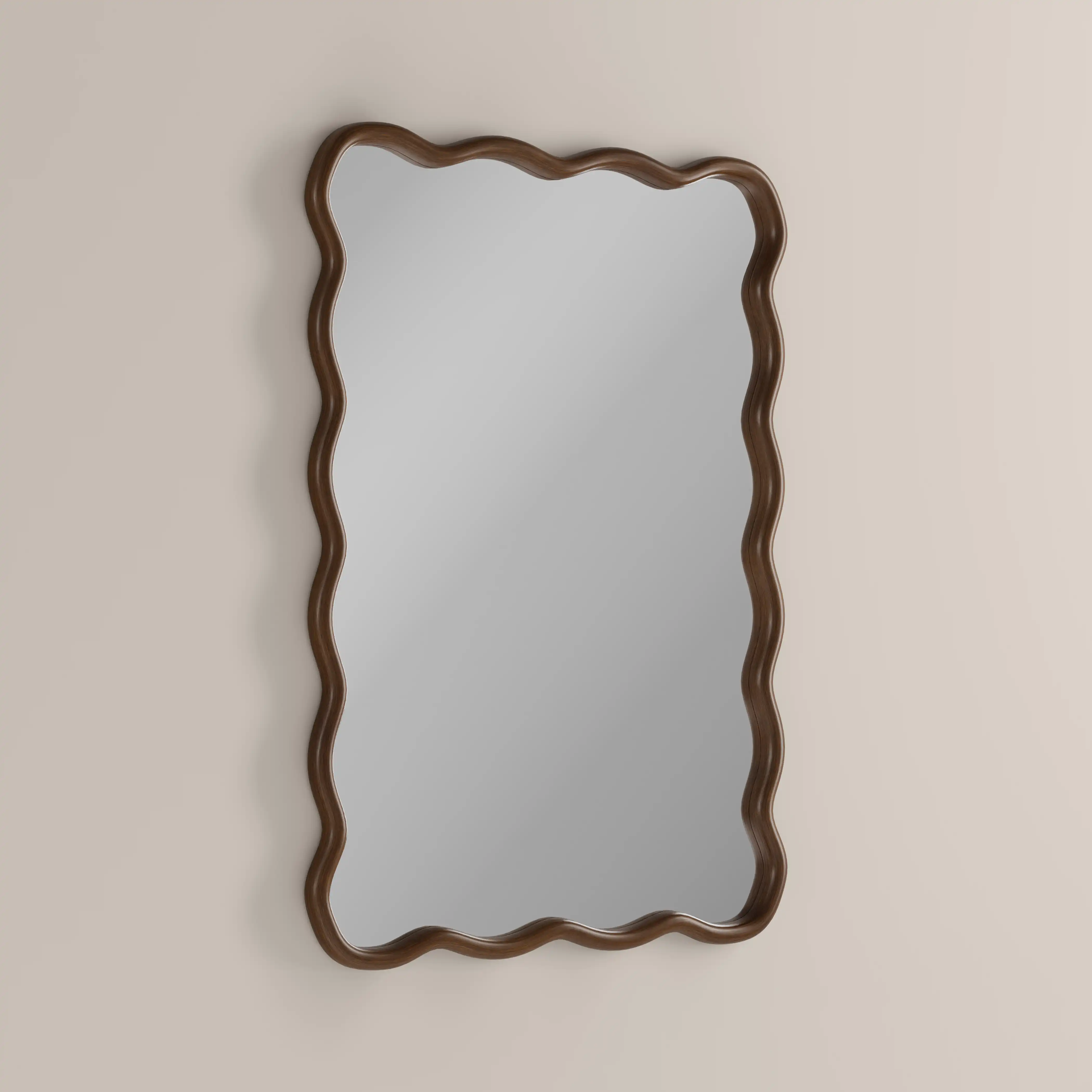 Osaka Wavy Wall Mirror, 101 x 71 cm | Walnut - Image 2