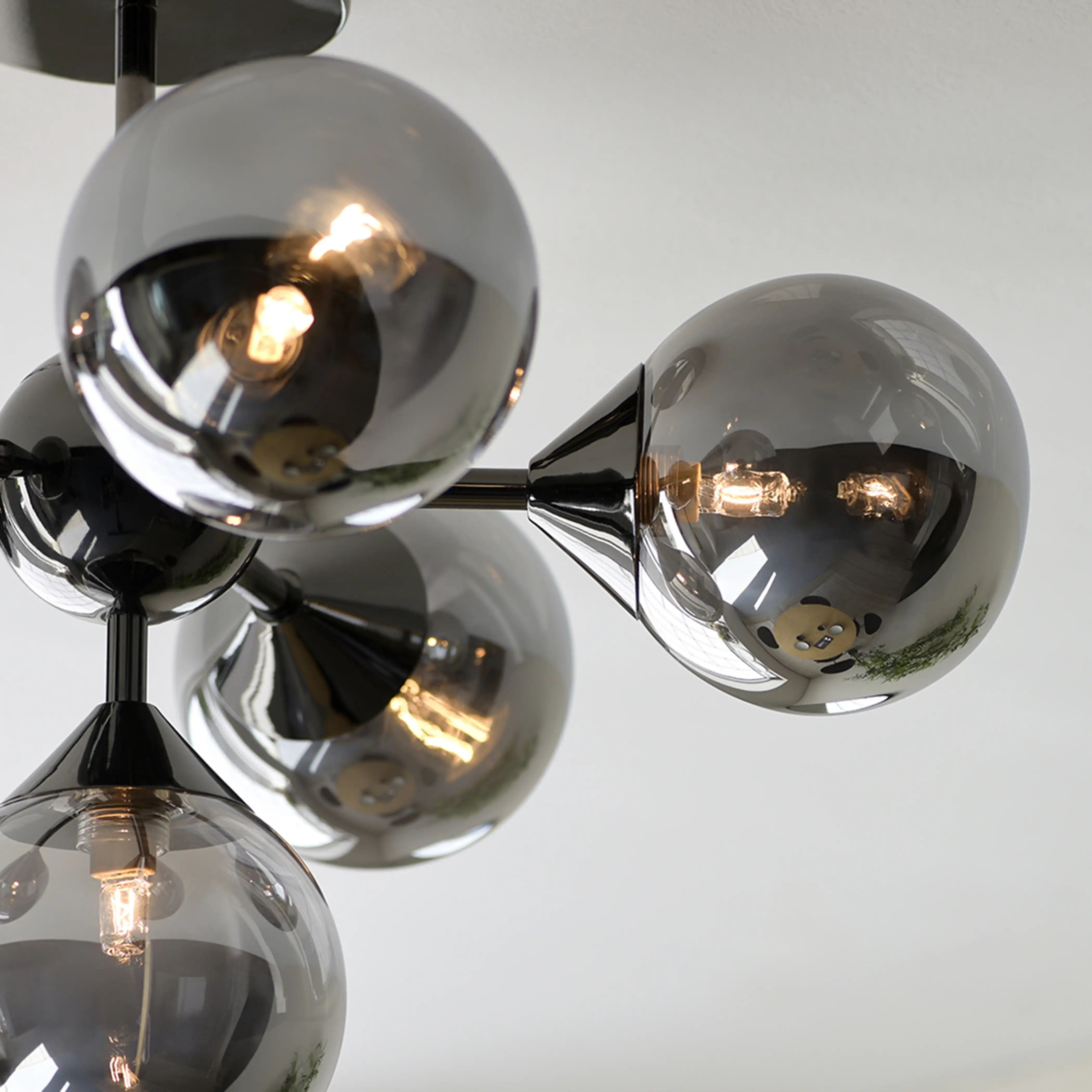 Oscar 6 Light Flush Ceiling Light | Black - Image 6